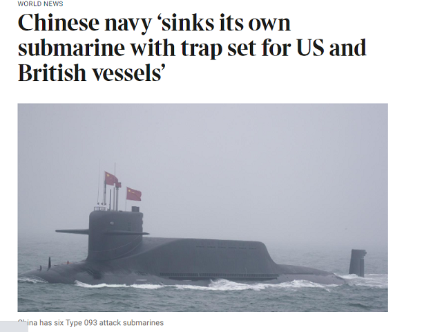 英國《泰晤士報》也報導中共核潛艦恐出事的消息。