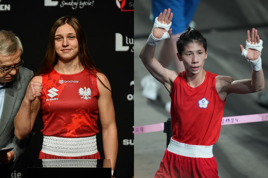 我國拳后林郁婷（右）巴黎奧運打進金牌戰，對手將是波蘭的瑟瑞梅塔。（翻攝自@szeremeta15984 IG、中華奧會提供）