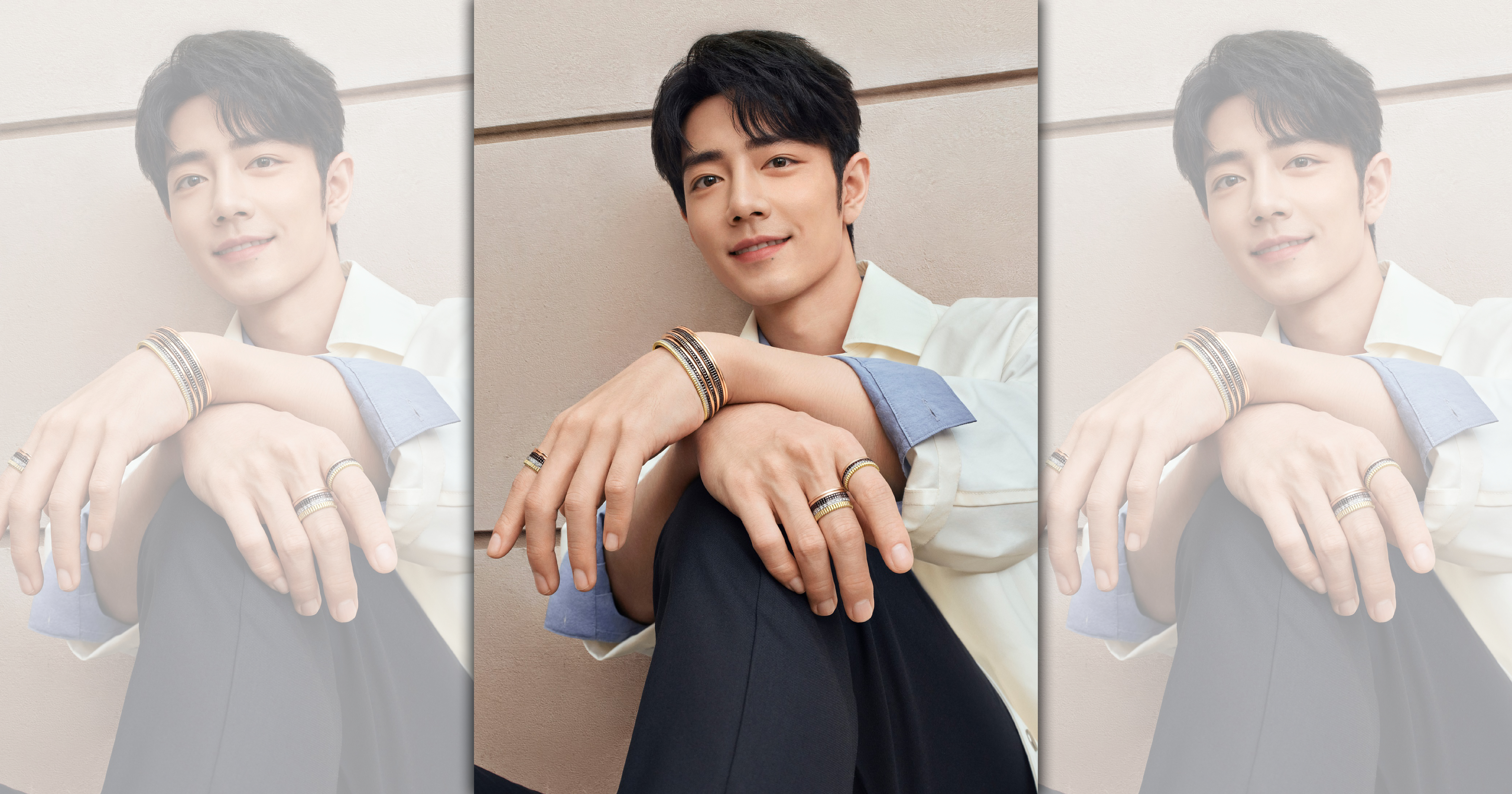 BOUCHERON全球品牌代言人肖戰演繹Quatre系列的自在宣言。（寶詩龍提供）