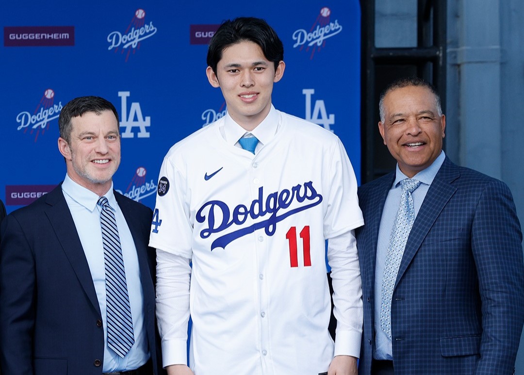 有令和怪物之稱的23歲球星佐佐木朗希，上個月剛加盟洛杉磯道奇隊，下個月可望在東京系列賽登板。（翻攝自MLB Japan）