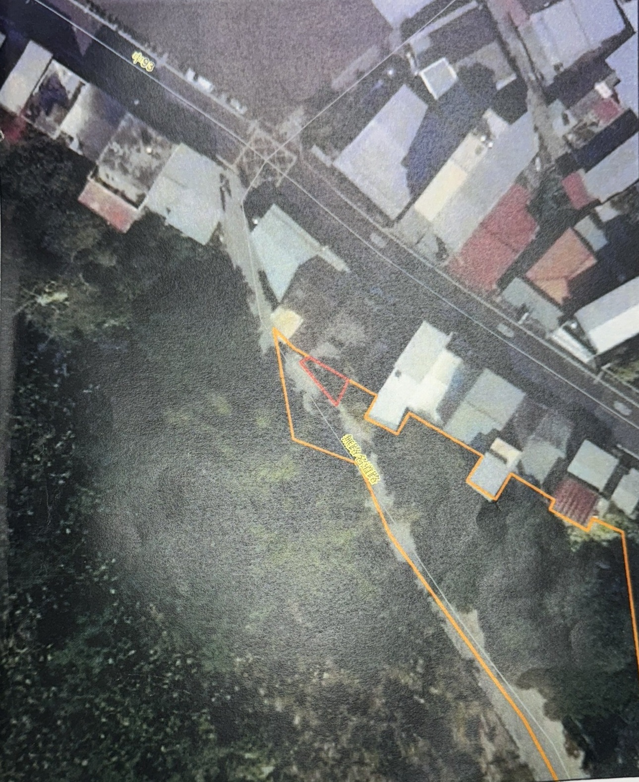 王男涉嫌非法占用土地0.0018公頃（空照圖）。（中檢提供）