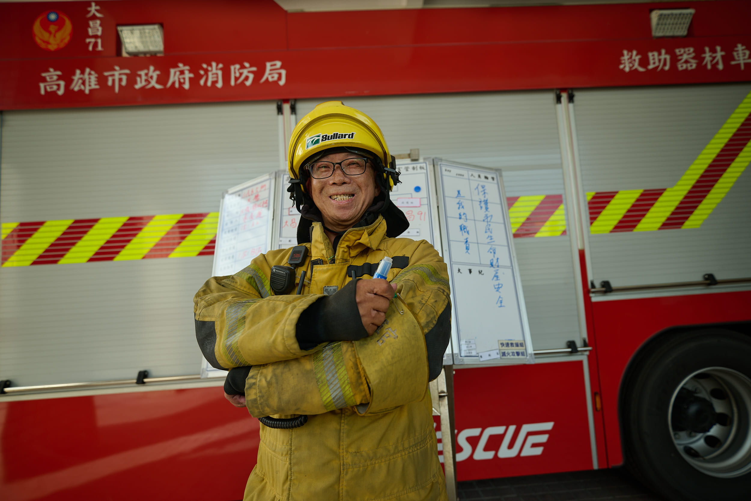 ​消防員余泰運歷經2014年高雄氣爆重傷仍回到消防第一線，精神感人。（美力台灣3D協會 提供）