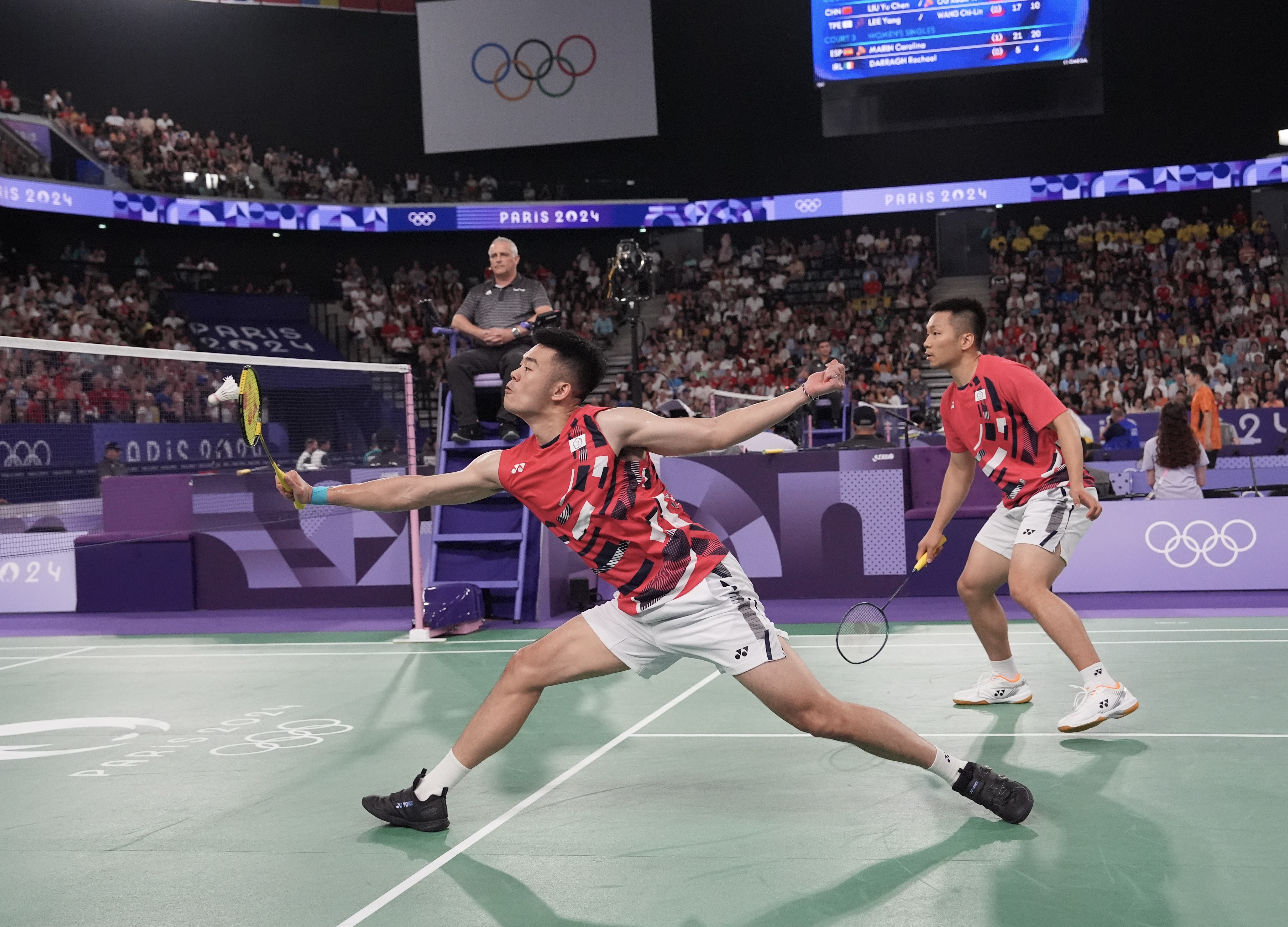 「麟洋配」王齊麟與李洋今日對上丹麥組合。（中華奧會提供）