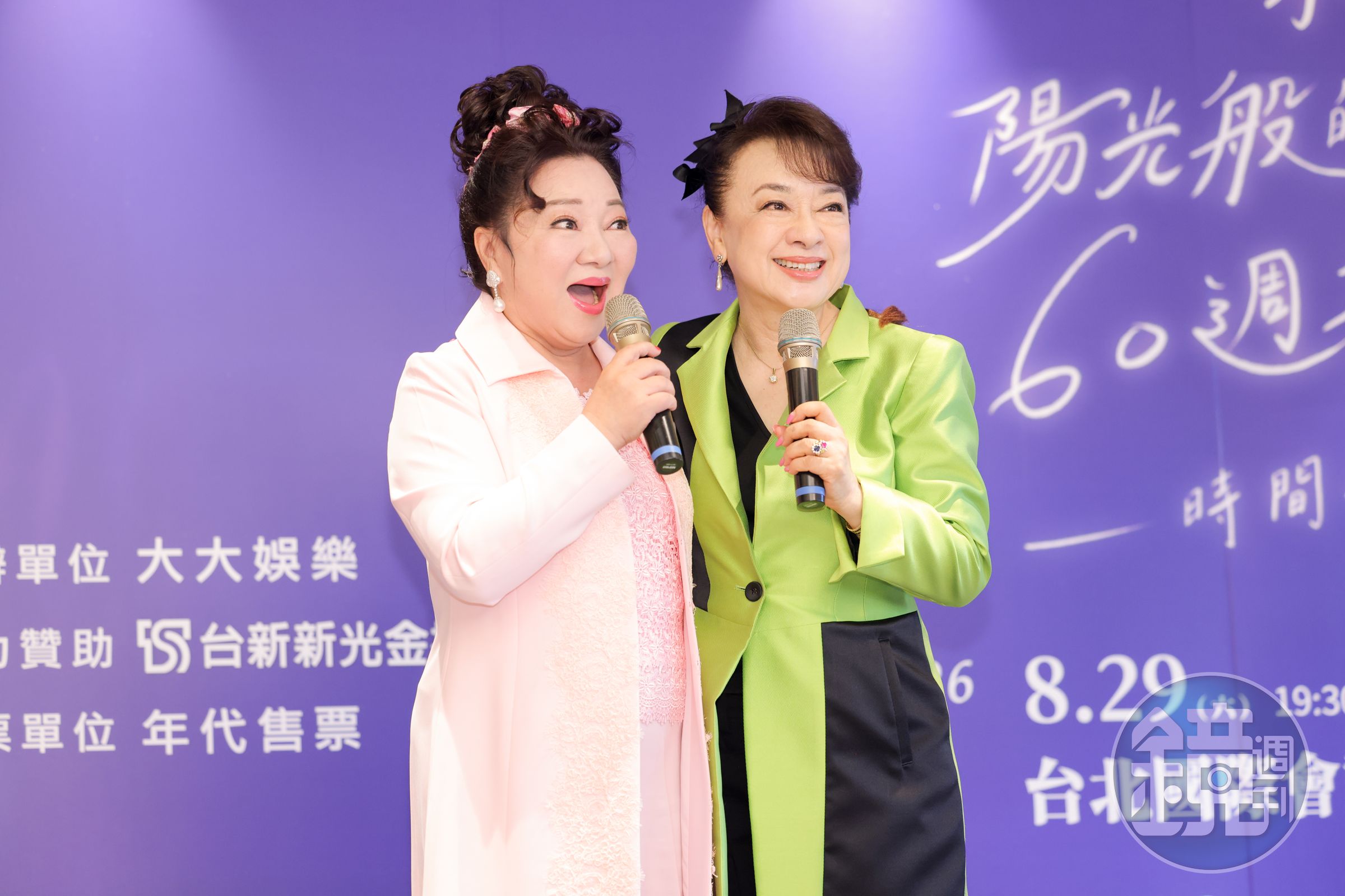 白冰冰力挺翁倩玉站台記者會,同有旅日經驗的兩人相見歡。