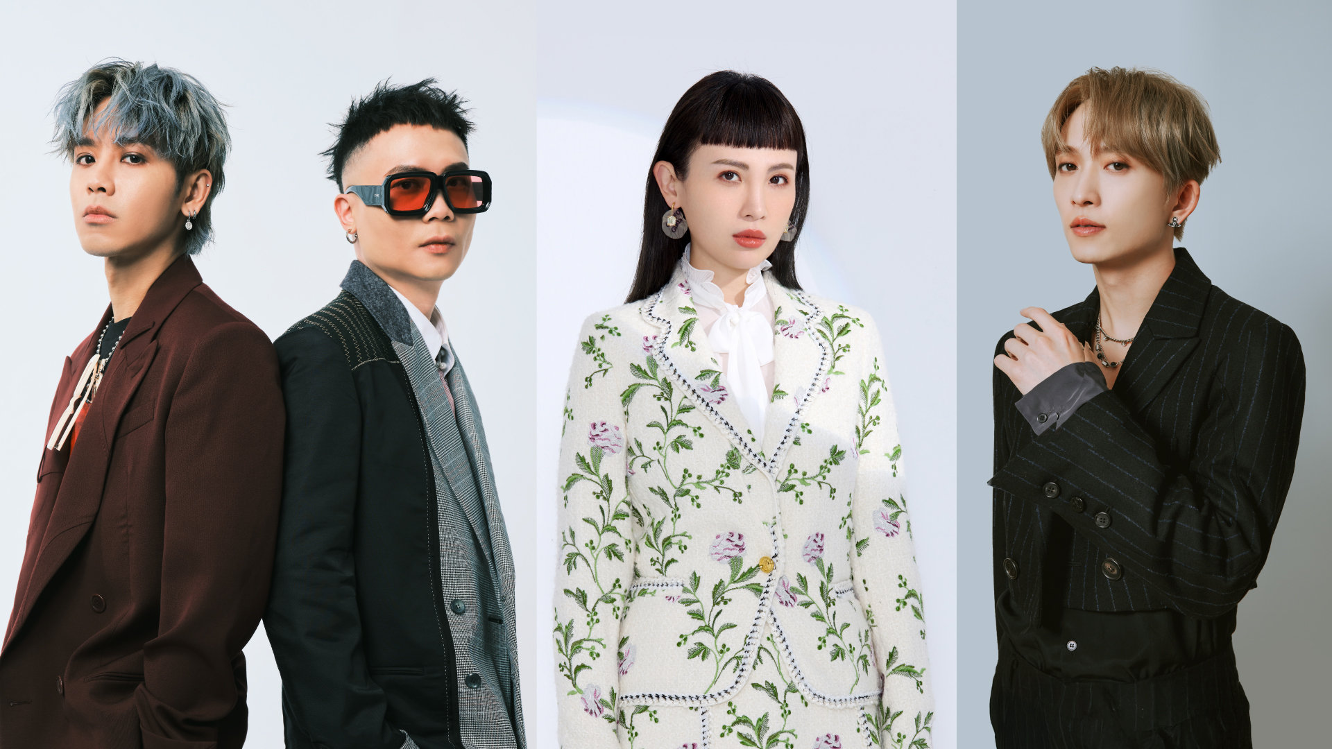 邱鋒澤、魏如萱、呂思緯、蕭秉治出席《2025傳說對決麗寶跨年演唱會》獻唱。（三立提供）