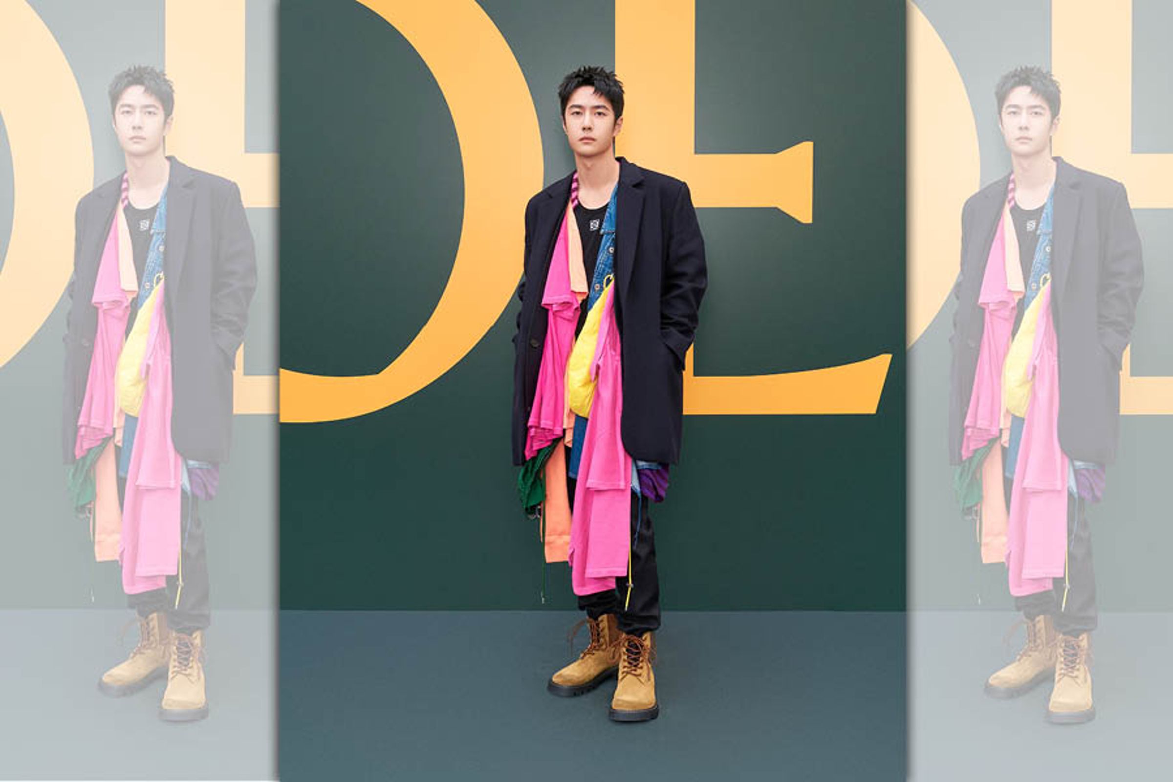 王一博以LOEWE全球品牌代言人身份出席2025春夏男裝時裝秀。(LOEWE提供)
