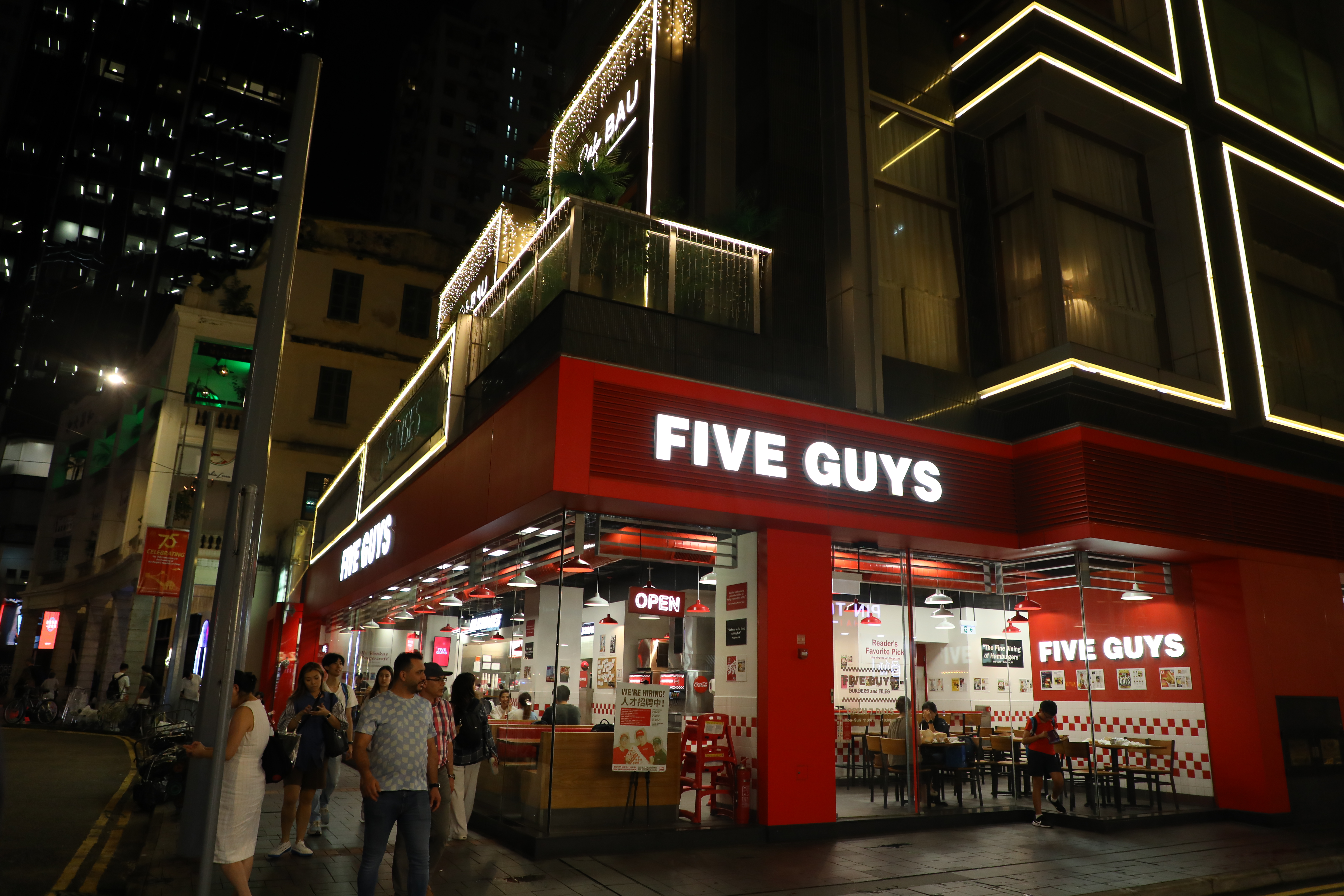 「Five Guys」於2018年進軍香港,選在灣仔做為香港第一站。