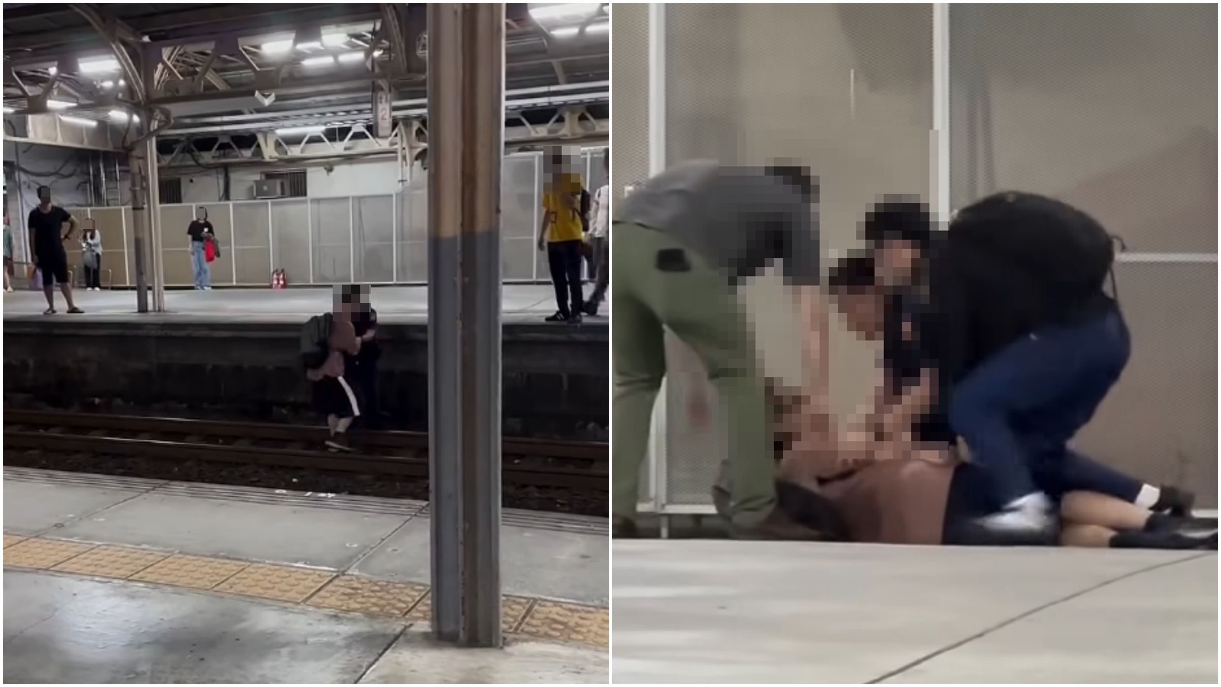 男大生疑與母親爭執，竟從台南車站月台跳下鐵軌。（翻攝臉書「三鐵情報社：事故通報與鐵道事件分享」）