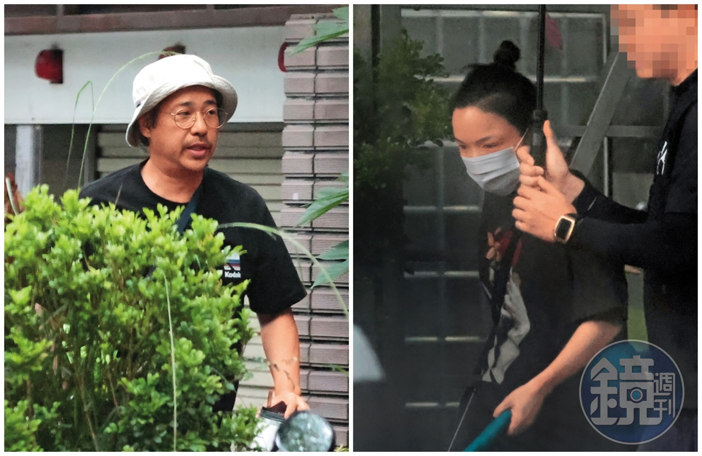  8/5 13：06徐佳瑩準備出門，旁邊有專屬司機負責接送（右圖）。8/5 17：01比爾賈在徐佳瑩出門之後，搭著同一名司機的車回家（左圖）。