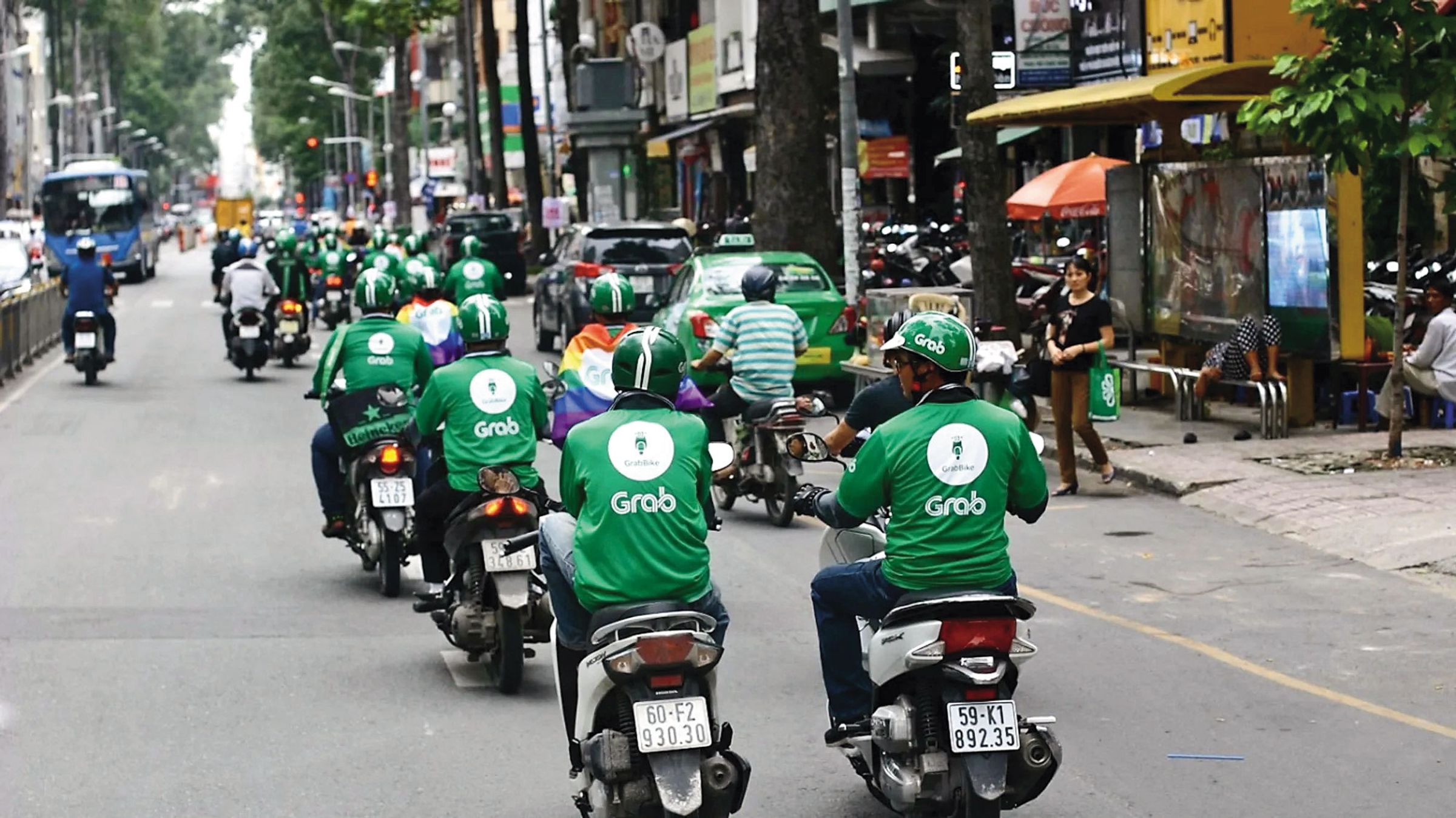 印尼當地的Grab外送車採用的正是光陽電動車。(光陽機車提供)