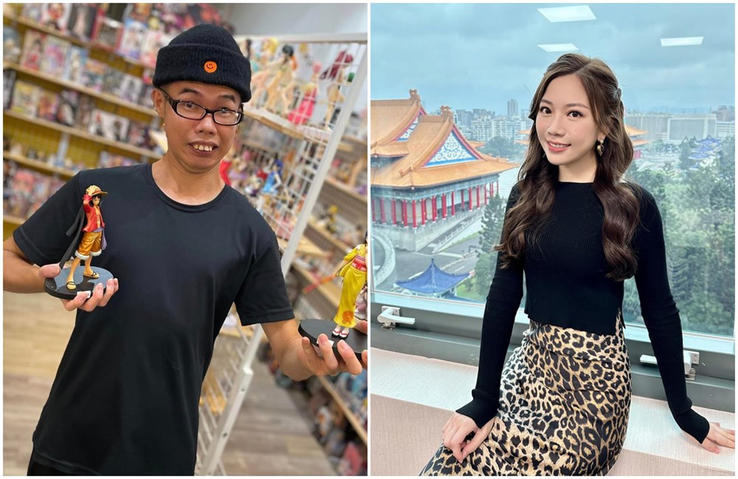 蔡尚樺(右)發文,釣出鄧佳華(左)留言「我會保護妳」。(翻攝蔡尚樺臉書/鄧佳華臉書)