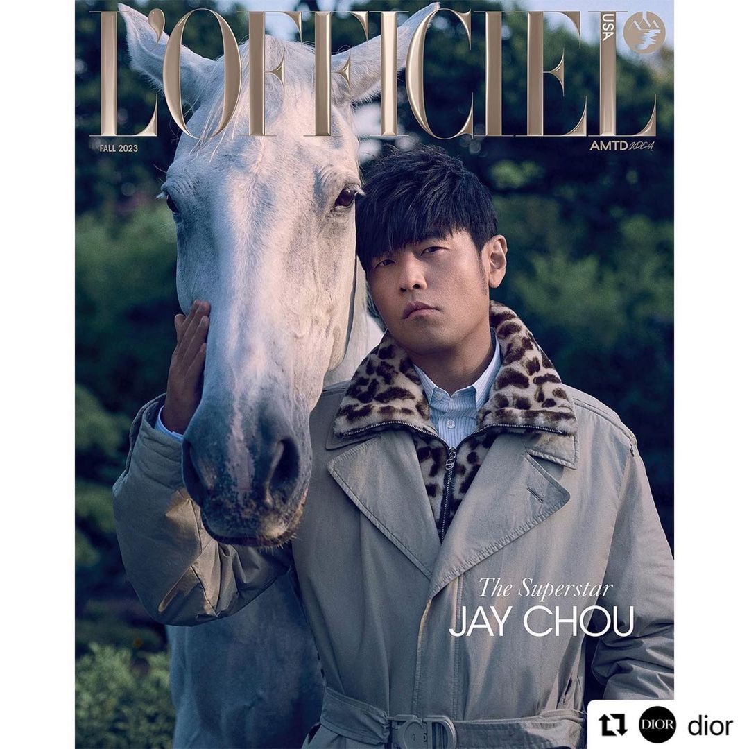 早前周杰倫拍攝雜誌封面時已穿著DIOR服裝。(翻攝自周杰倫IG)