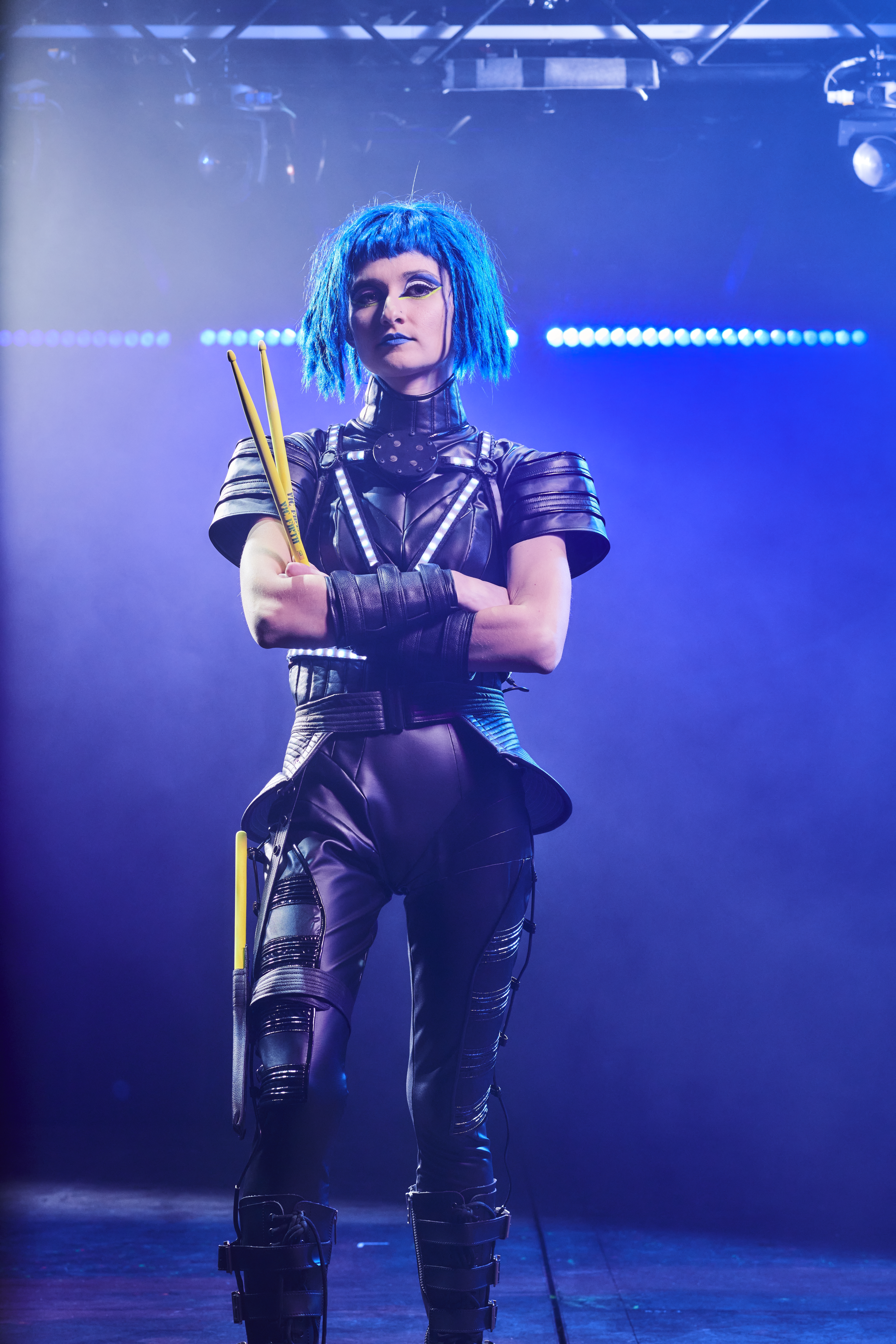這次藍人樂團世界巡演特別加入了限定的獨特角色搖滾巨星（The Rockstar），要帶觀眾一起嗨。（寬宏藝術提供）