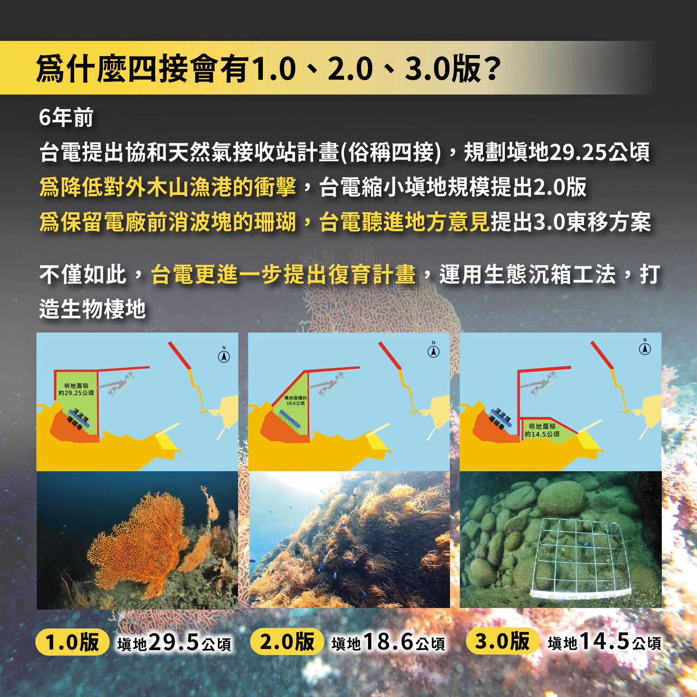 位於基隆的台電四接,為避免影響生態,採用沉箱生態工法興建。(台電提供)
