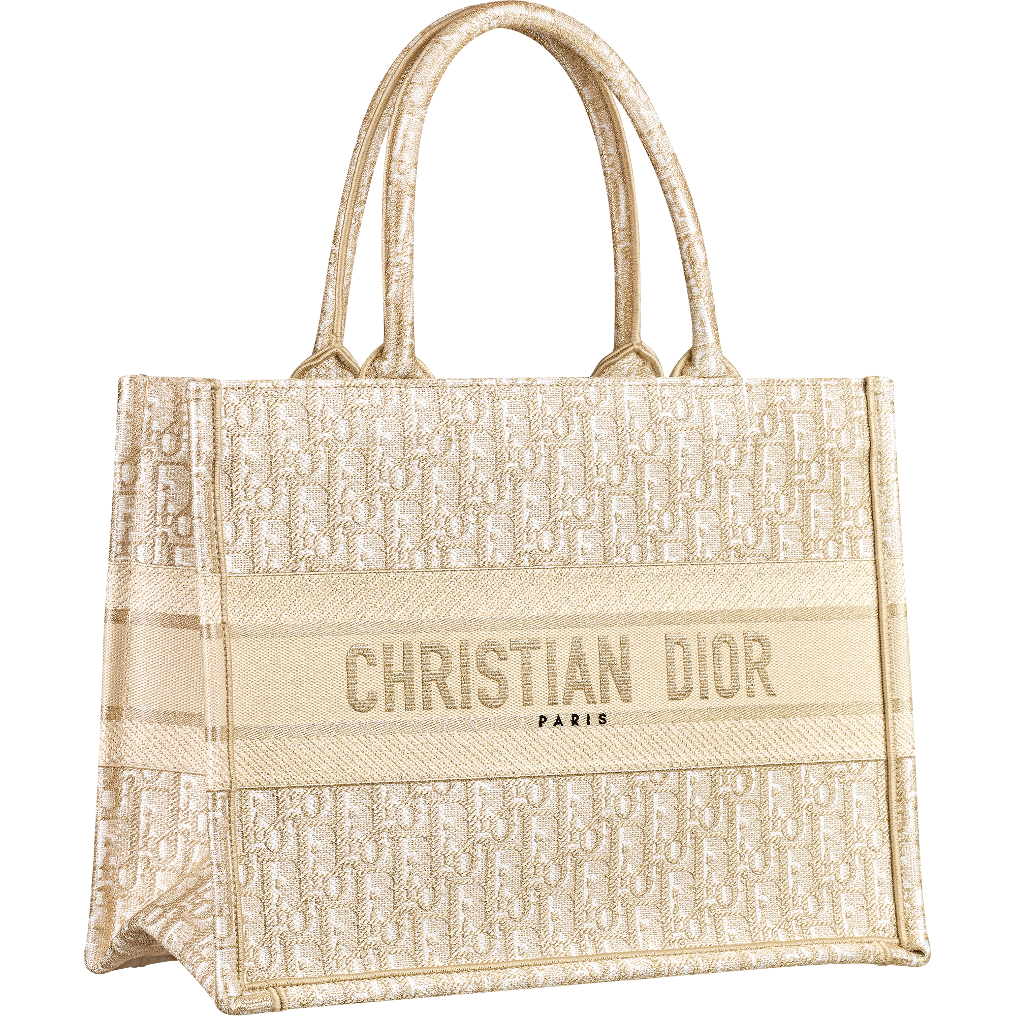 Dior Book Tote金絲線Oblique緹花中型提包。NT$110,000（迪奧提供）