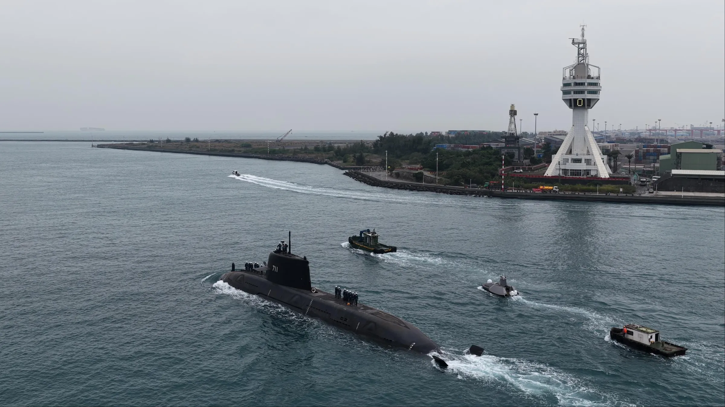 台船承認海鯤號潛艦出港海測沒「錨」。（資料照片／台船提供）