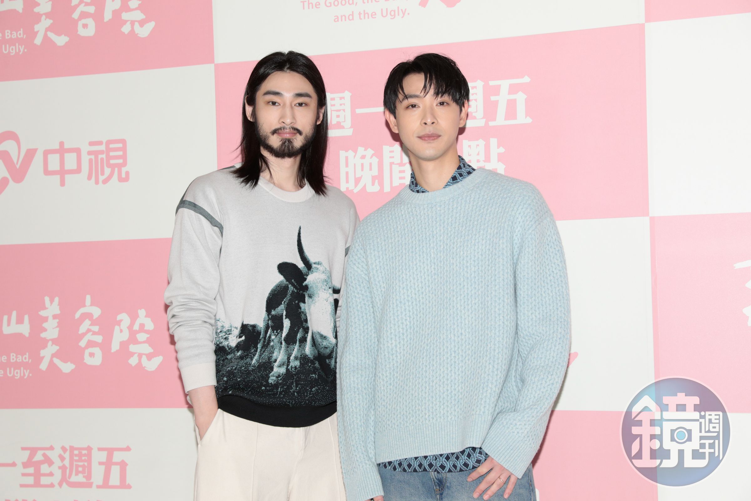 連晨翔、章廣辰為《舊金山美容院》在中視上檔站台。