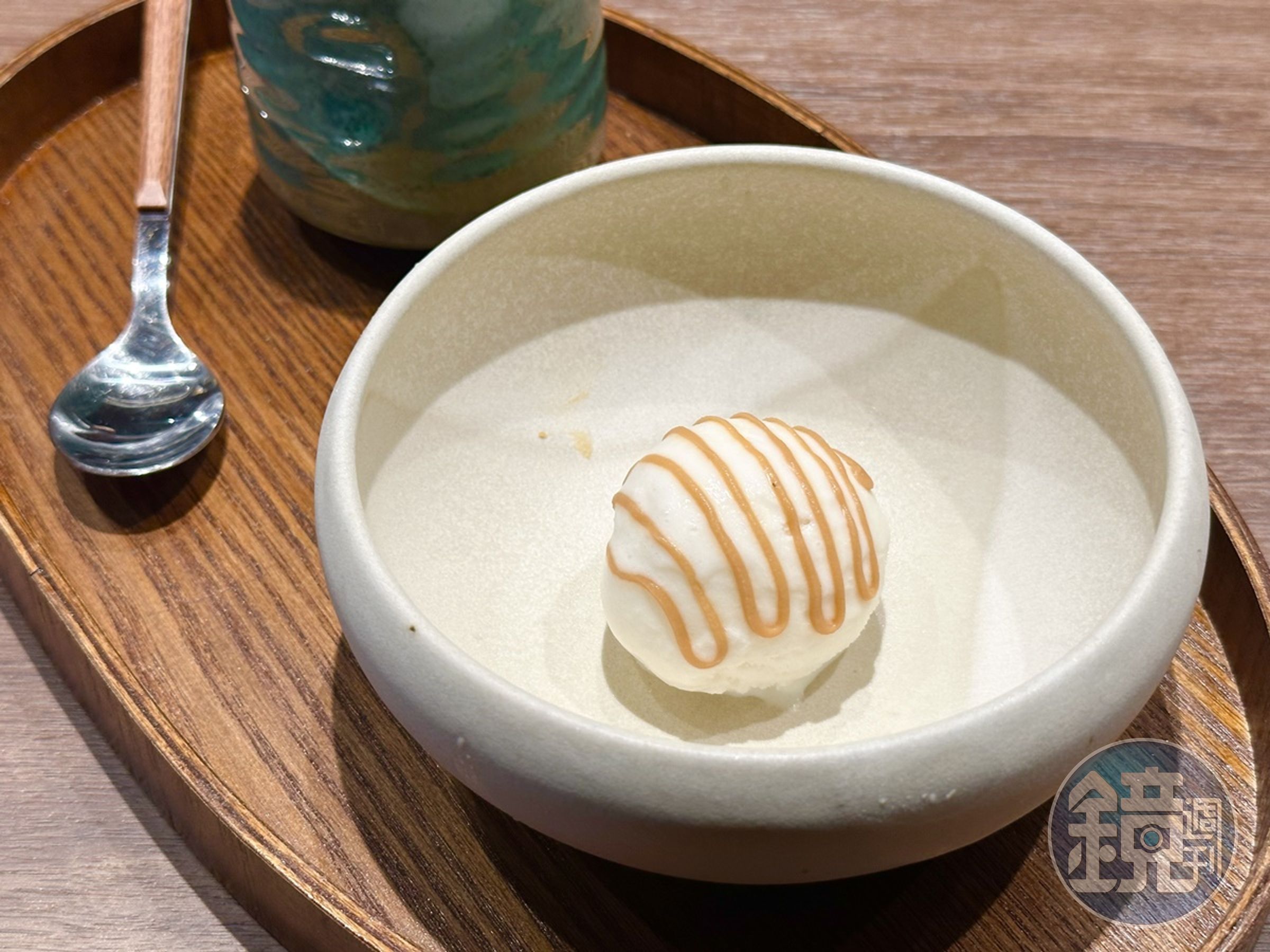甜點「冰淇淋」充滿清爽乳香,帶點味醂甜味和淺淺酒氣。