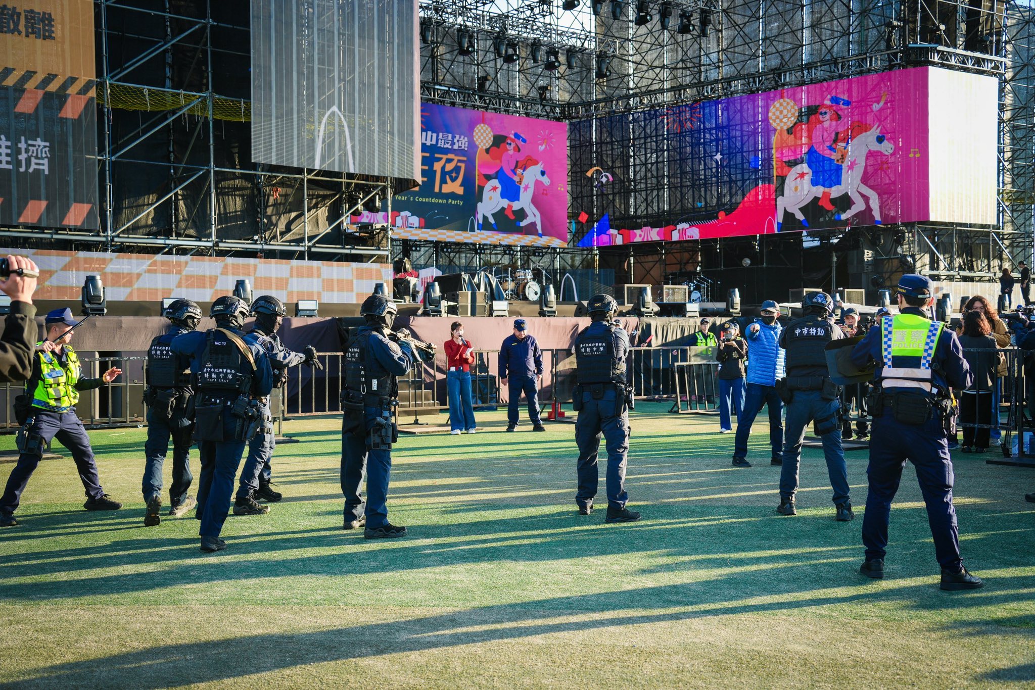 台中跨年將登場，警方嚴加戒備。（翻攝盧秀燕臉書）
