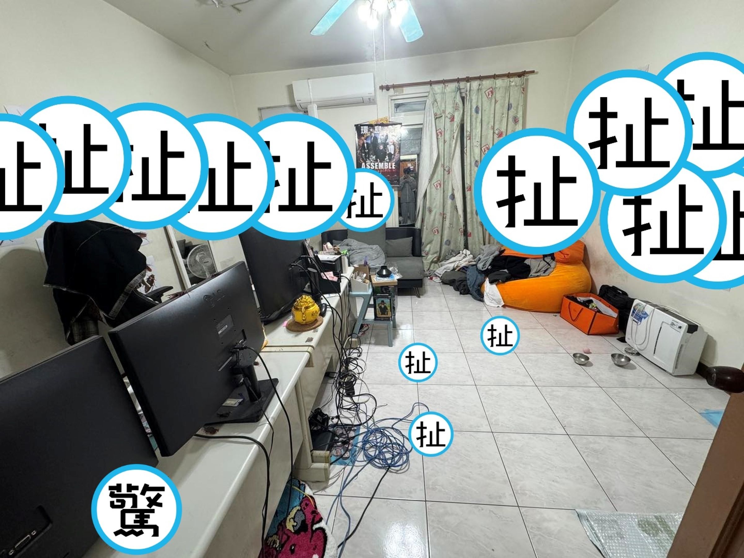 百萬創作者實測「蟑螂恐懼訓練」,工作室畫面讓網友崩潰。(翻攝自facebook/Onion man)
