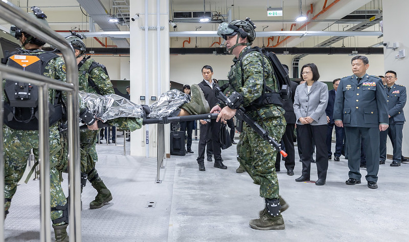 蔡英文視導情境演練。（總統府提供）