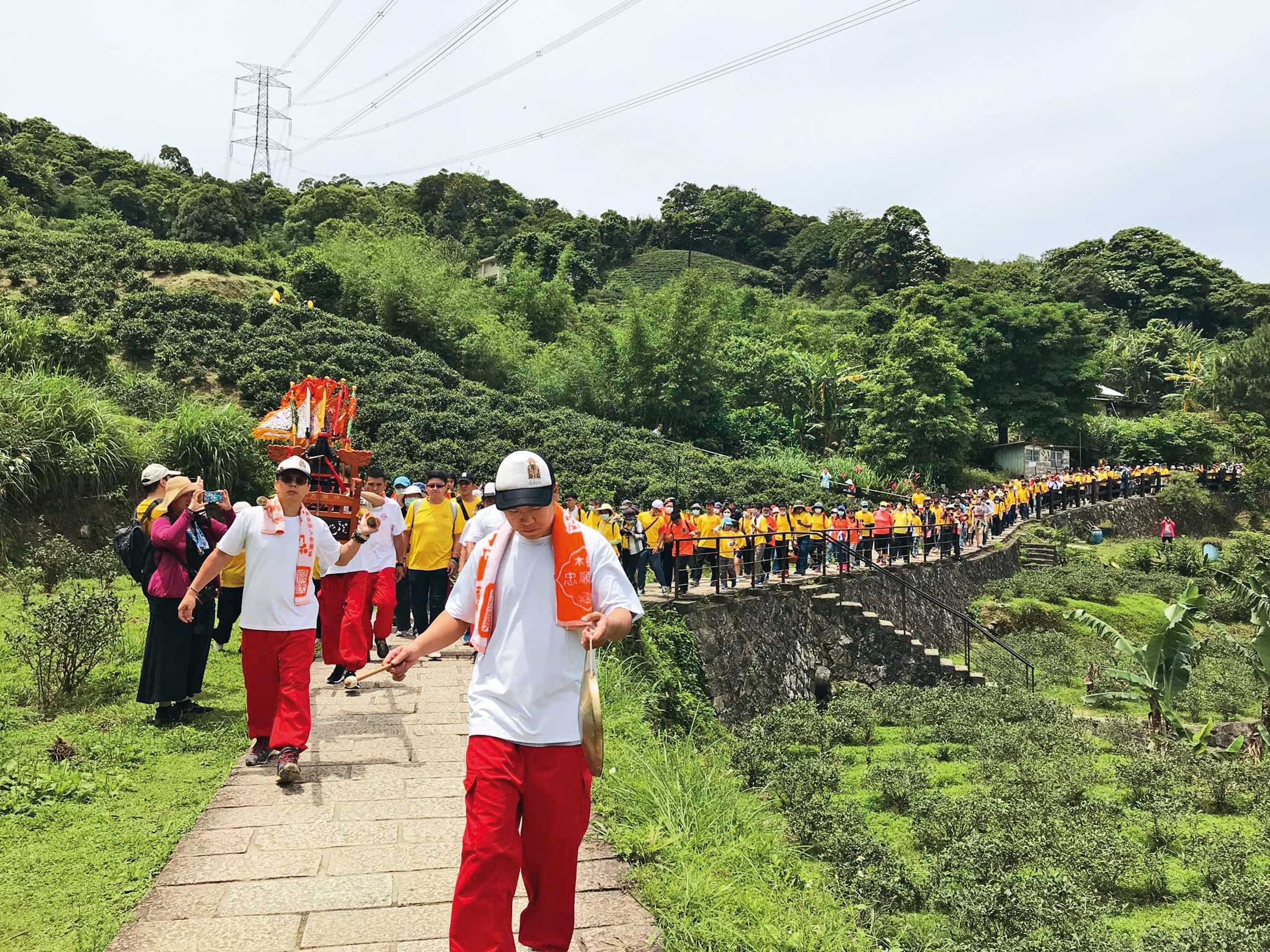 尪公張巡被視為農神,尪公巡茶園、巡田園是特有習俗。圖為木柵忠順廟迎尪公巡田園畫面。(翻攝木柵忠順廟臉書)