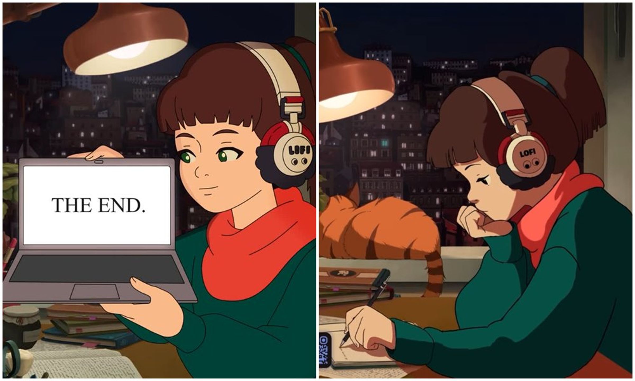 Lofi Girl小女孩Jade過去一直伏案讀書、寫筆記,如今宣布畢業。(翻攝lofigirl IG)