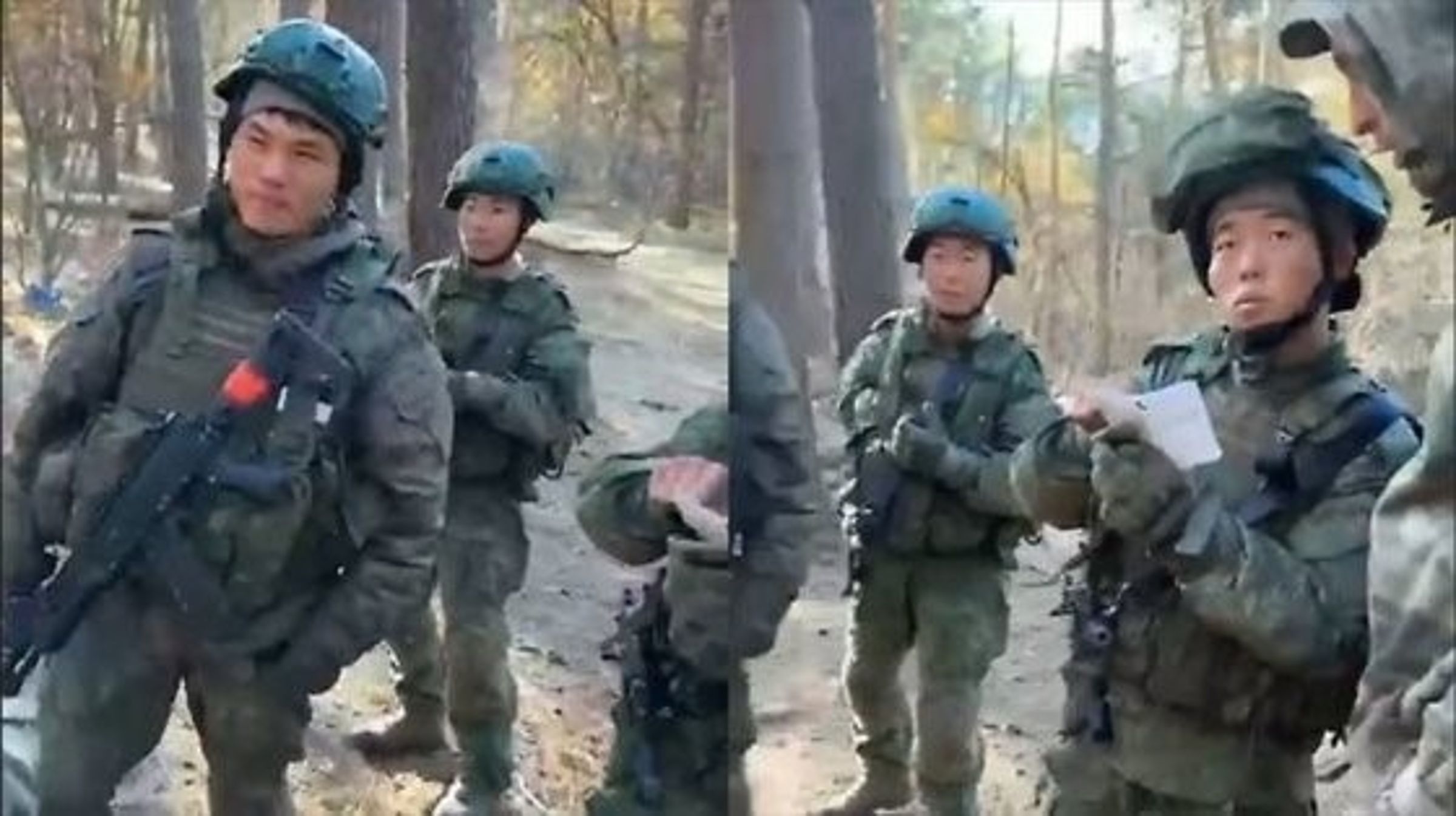 北韓軍訓練狀態。（翻自X平台）