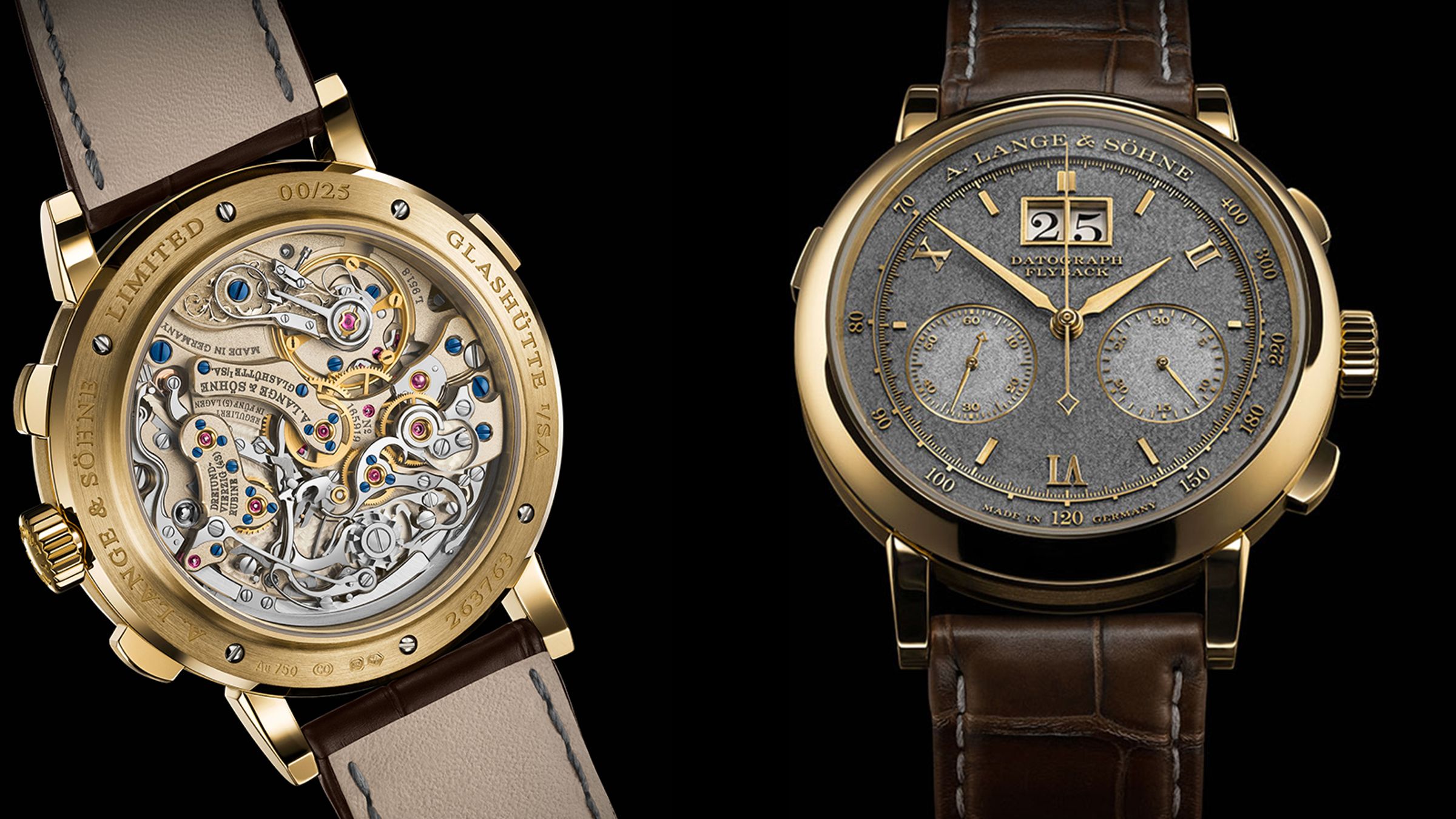Datograph Handwerkskunst｜錶徑41mm／750白金錶殼／時、分、小秒、大日期指示；飛返計時碼錶功能／L951.8型手上鍊機芯／動力儲存約60小時／限量25只