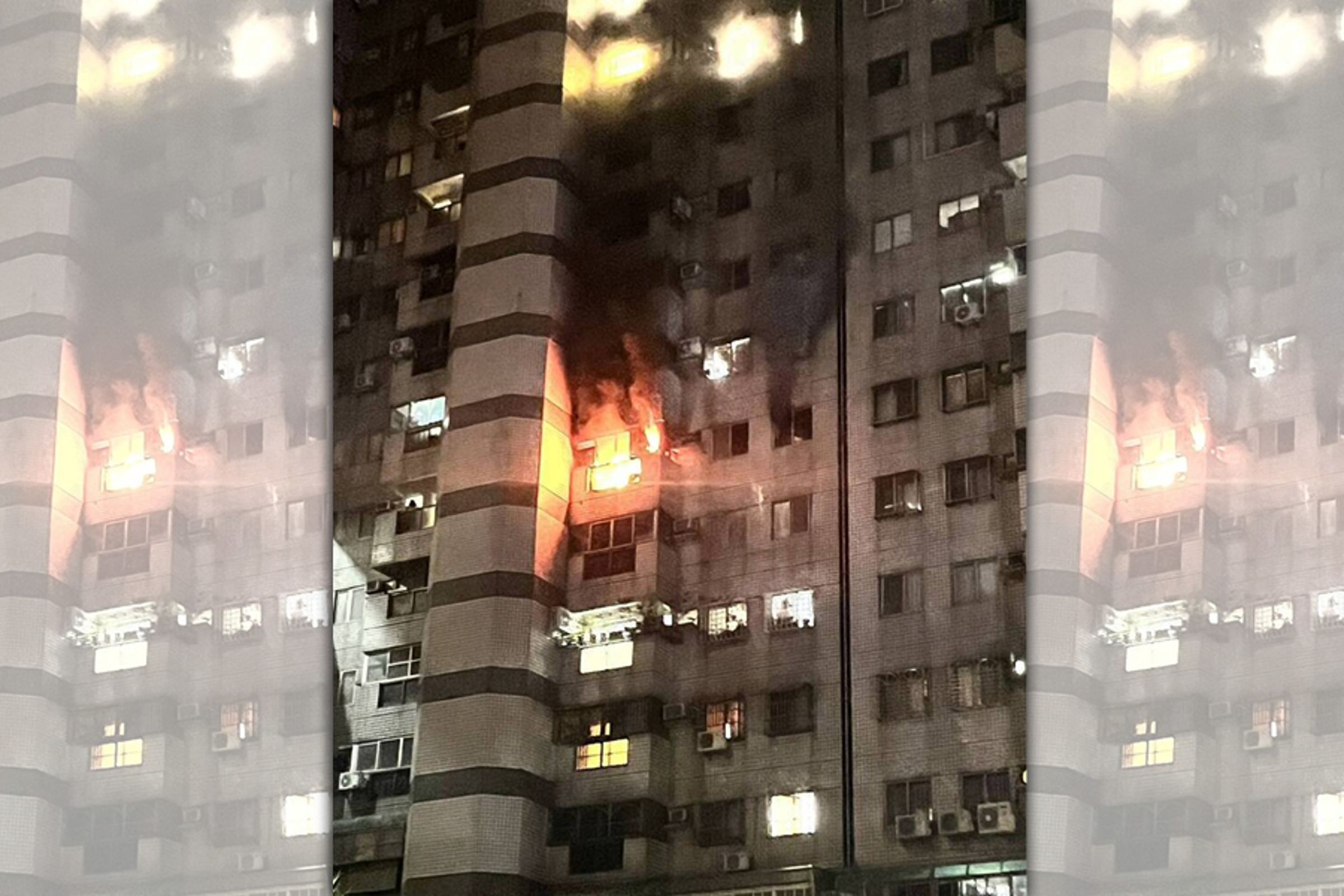 瑞聯天地」大樓今天凌晨1點多發生火警,造成游姓一家2死2傷(消防局提供)