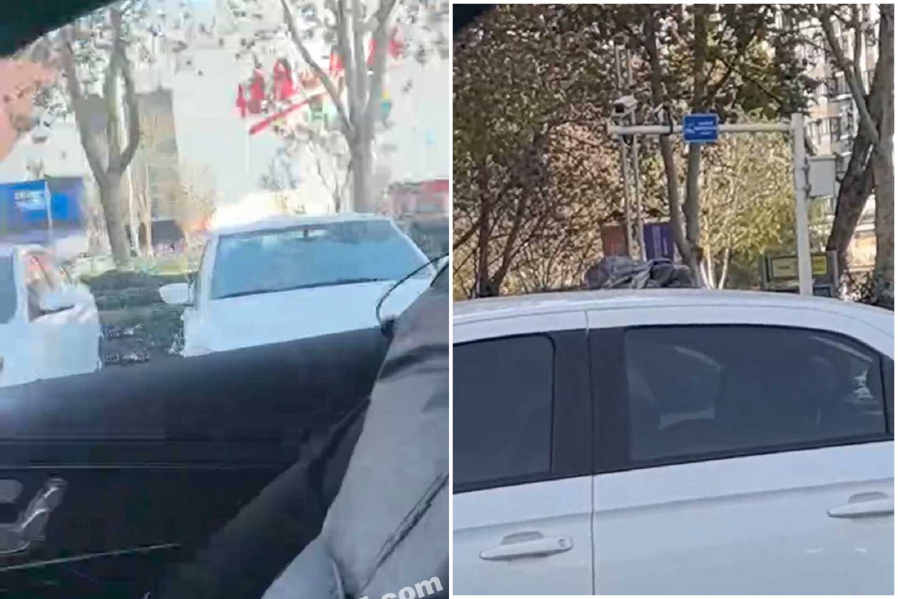 只是去停個車，驚見老司機瘋狂車震。（翻自《黑料網》）