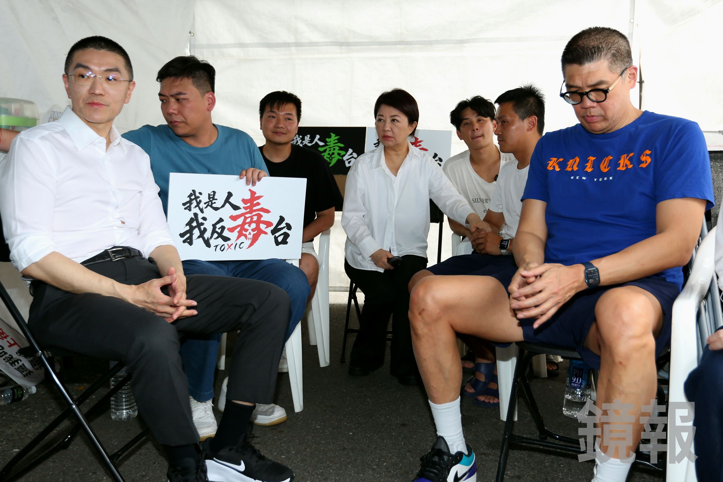 國民黨台北市議員楊植斗等議員、議員參選人發起「接力絕食」到725遊行，遭外界狠酸。（鏡報姜永年）