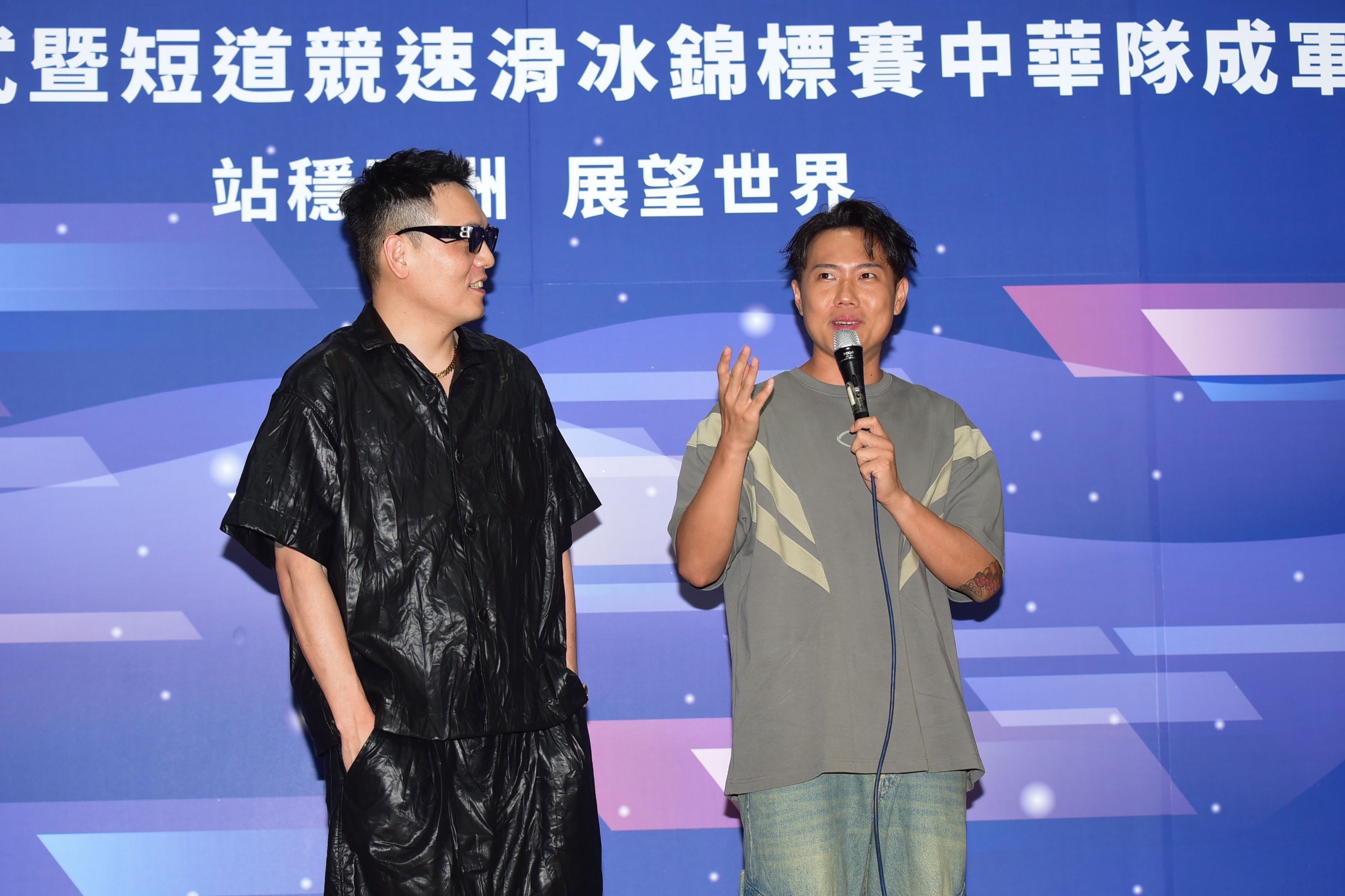 洋蔥與春風都相當關注體育賽事。（中華民國滑冰協會提供）