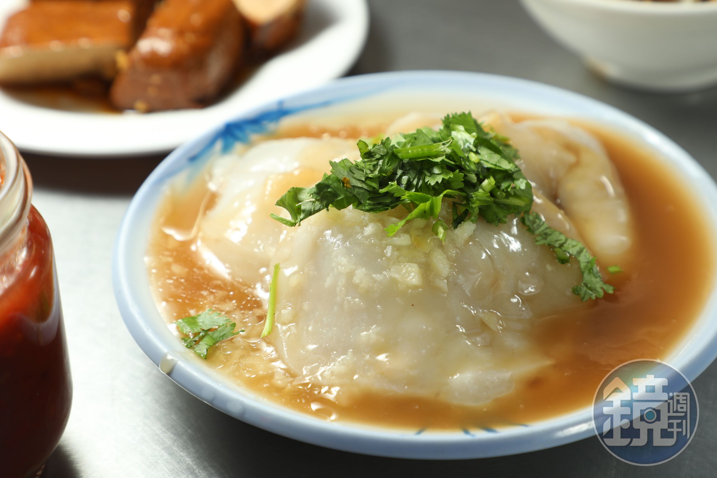 萬全的「肉圓」是清蒸版本,粉皮超軟,內餡有肉香。(45元/個)