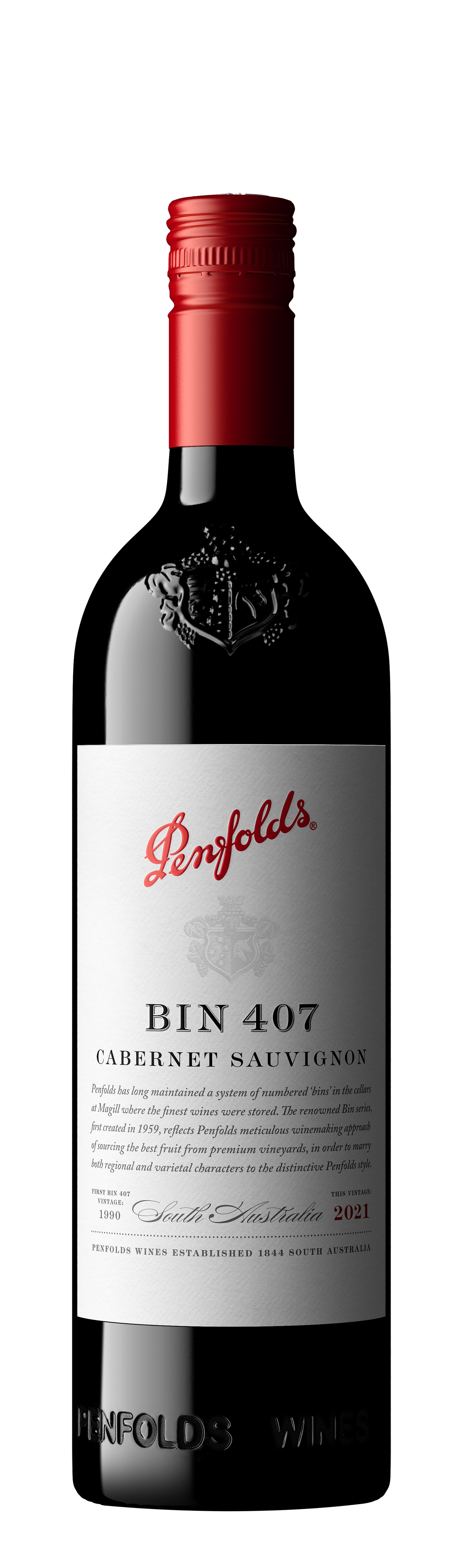 「BIN 407 2021」年輕即可飲用，隨著時間陳年將更顯雄厚的潛力。（4,000元／瓶，Penfolds奔富提供）