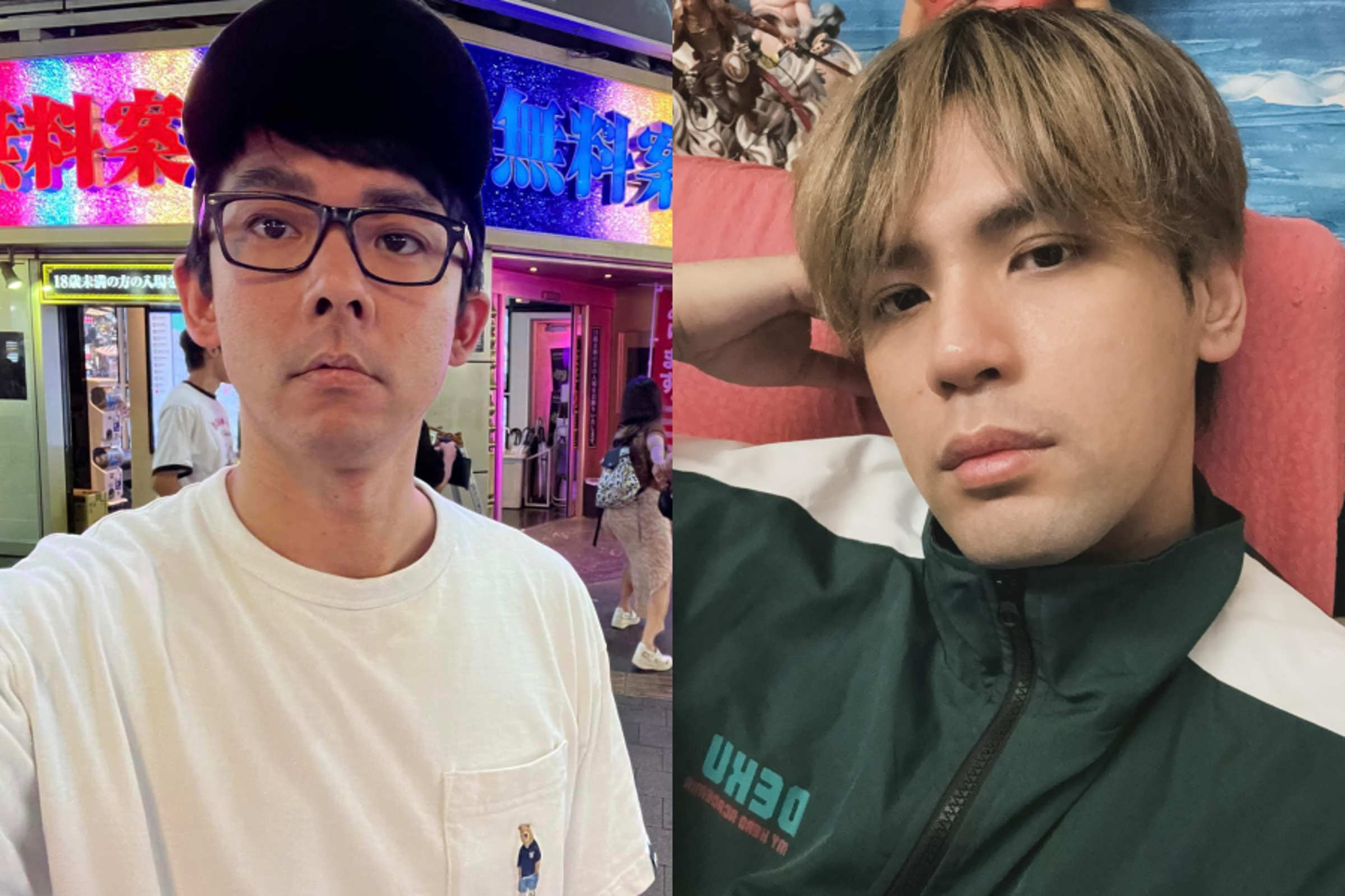阿滴(左)與陳零九(右)今被爆與「戰堂吳亦凡」打牌,不過雙方均表示沒有違法。(翻攝自阿滴英文、陳零九臉書)