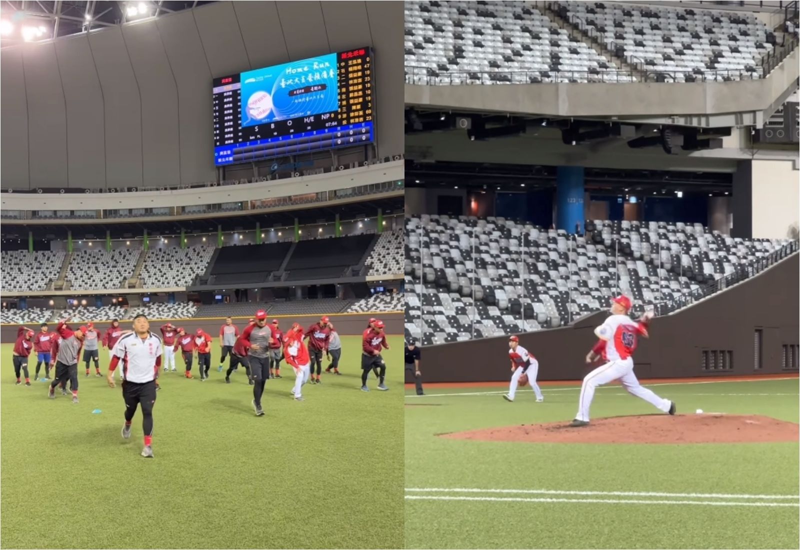 台北大巨蛋首場棒球比賽今登場，採閉門測試，18日的預備賽將開放觀眾進場。（圖／翻攝自新北禾聯成棒Instagram）