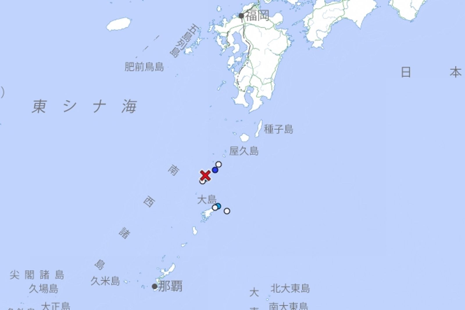 鹿兒島縣南方的吐噶喇列島自6月21日起7天內發生超過500次地震。(翻攝自日本氣象廳)