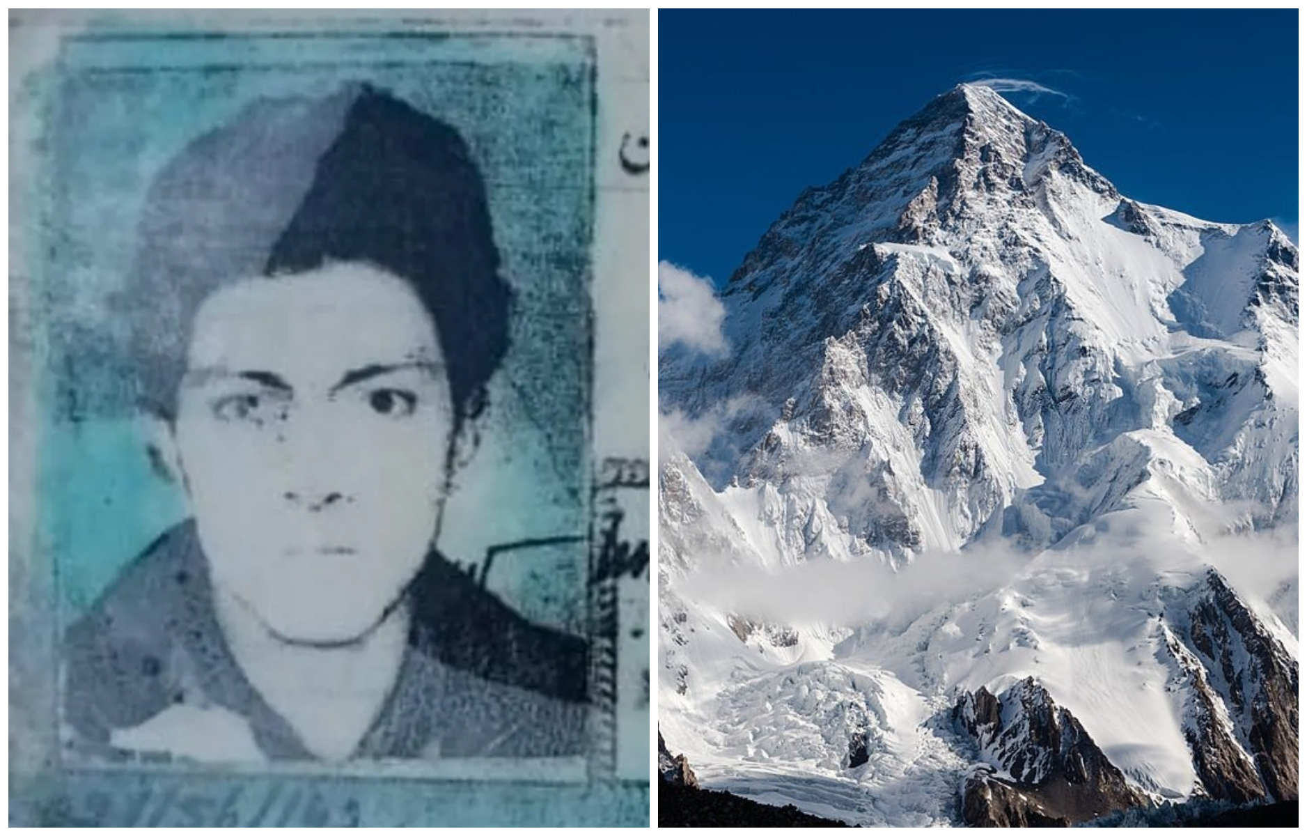 納西爾丁（左圖）失蹤28年，遺體近日在冰川被尋獲。（翻攝紐約郵報、pakistantoday）