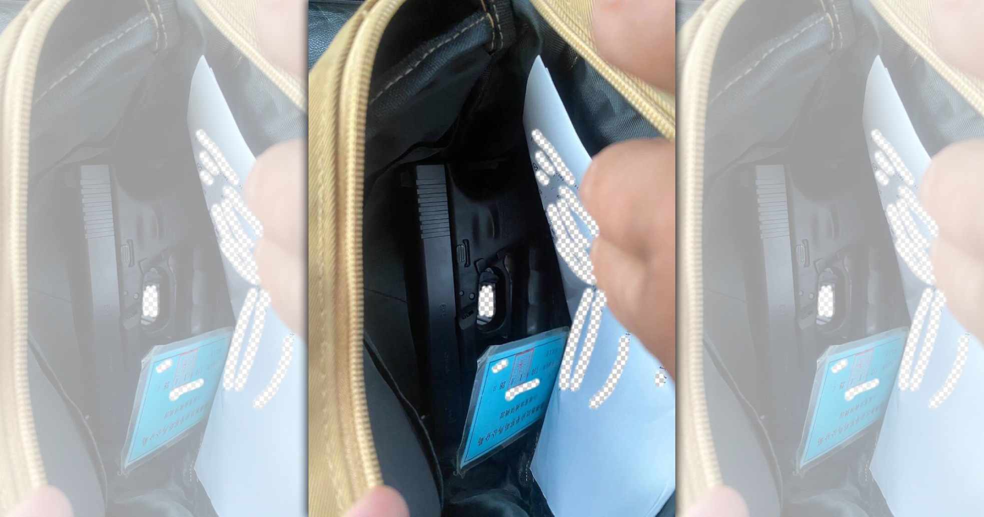 澎湖馬公偵查隊幹員搜索莊男住處，竟遺落一個裝有警槍、子彈、無線電與搜索票的背包。（翻攝畫面）