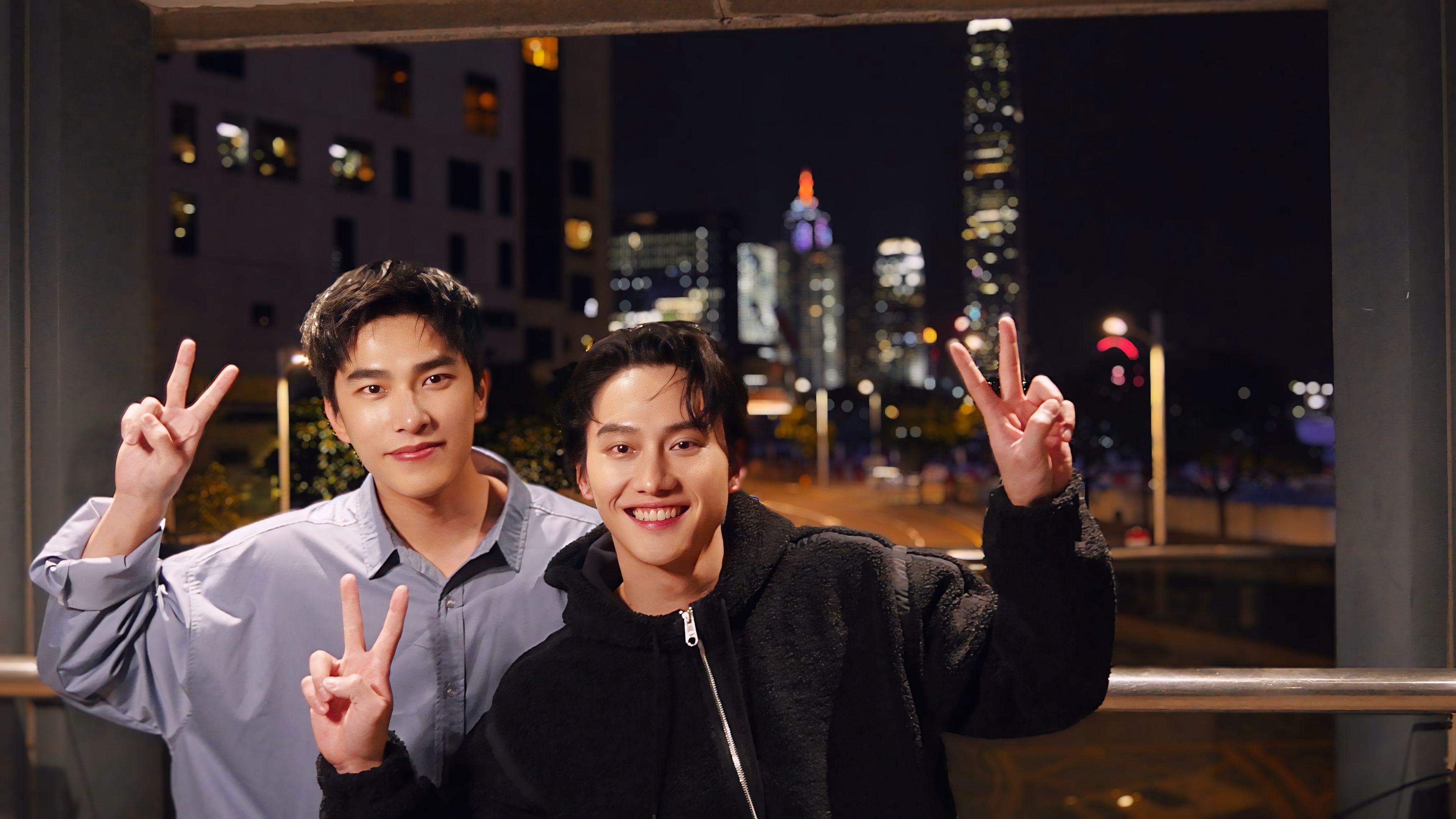 范少勳（右）、曾敬驊（左）隨電影《失樂園》來到香港國際影視展。（冬候鳥電影提供）