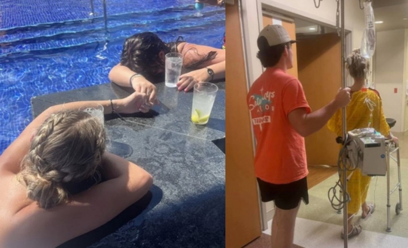 2名女大生疑似被下藥，昏迷後緊急送醫，目前需要復健才能正常行走。（翻攝自Rilee Works、Stephanie Snider臉書）