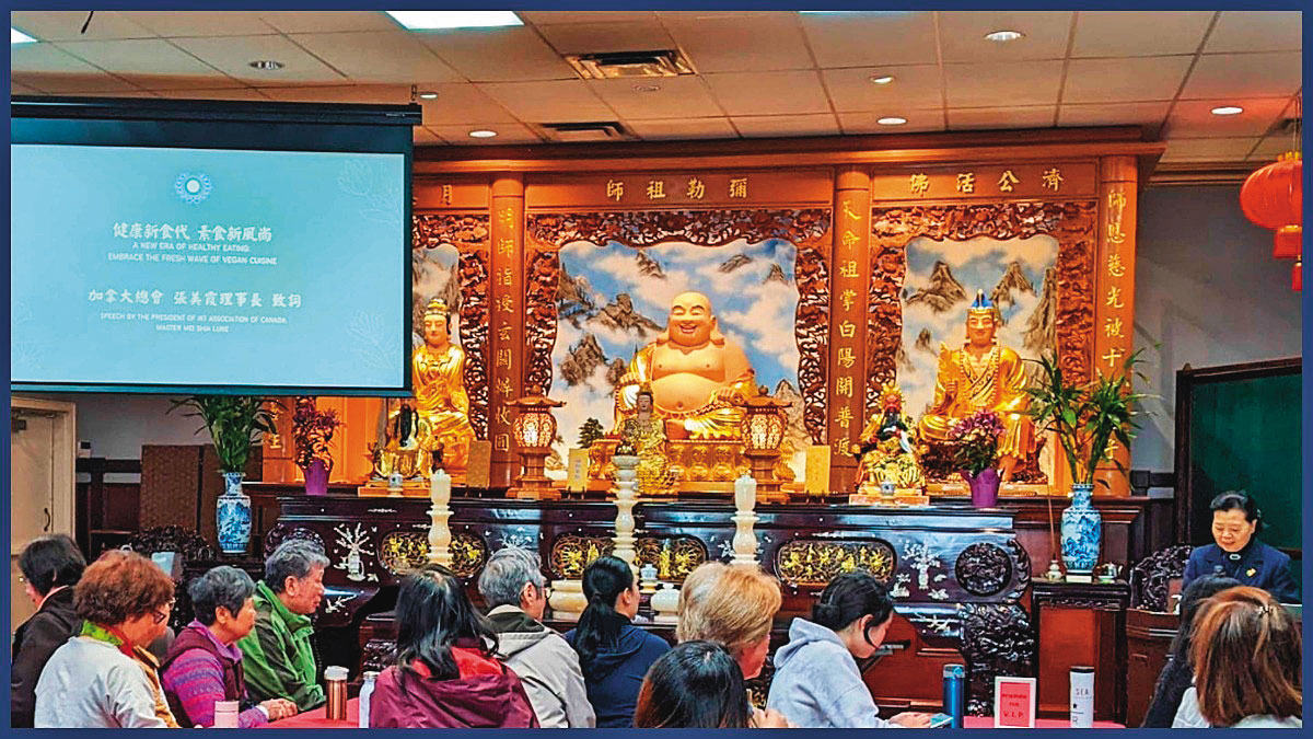 一貫道在全球多國都有信徒，其聚會主要活動就是布道、讀經。圖為加拿大一貫道活動。（翻攝一貫道全球資訊網）