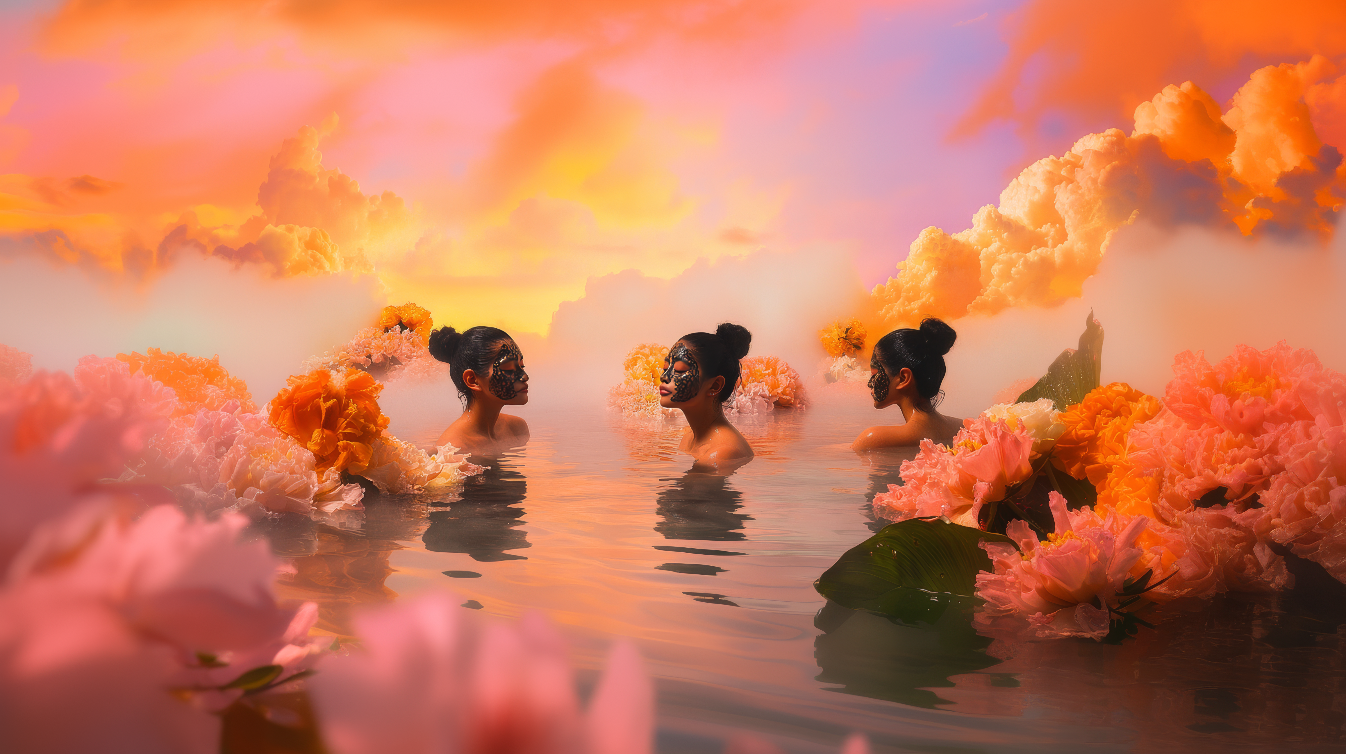 廉仁和創作的《汗蒸幕實驗室：溫泉花》探討氣候危機議題。（廉仁和提供）