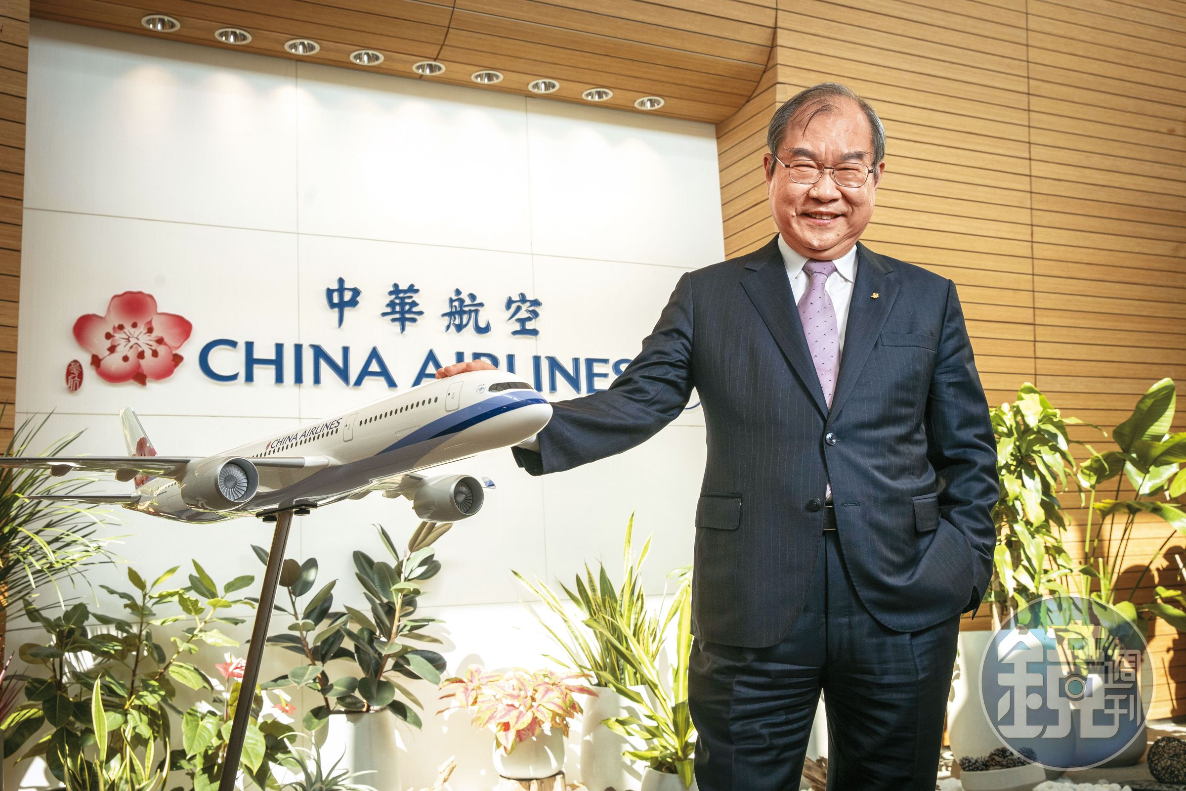 華航歐洲航線今年第一季營收占比已超過1成，公司表示將持續擴大歐洲航網布局。圖為華航董事長高星潢。