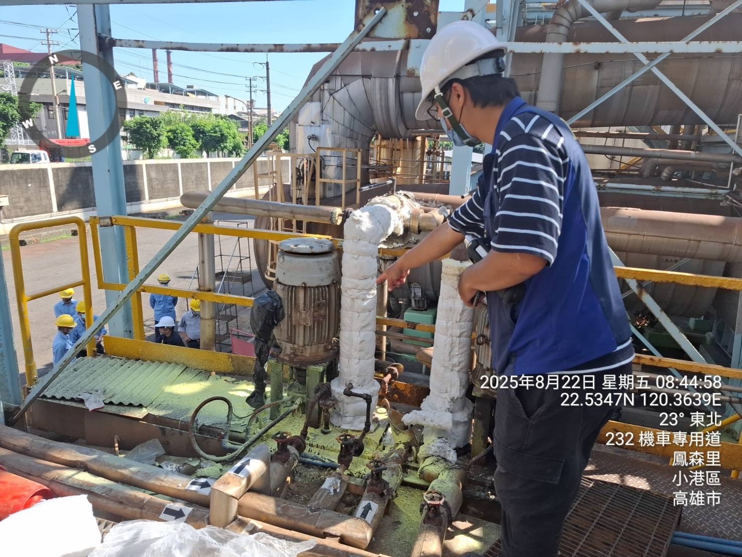 稽查人員於6時25分到場後,確認現場有間歇性異味。(環保局提供)