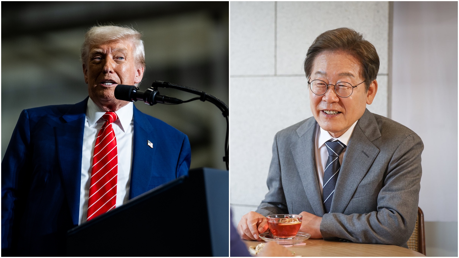 南韓總統李在明今日宣誓就職，傳出最快今日就會與美國總統川普進行通話。（翻攝自flickr@The White House、臉書@이재명）