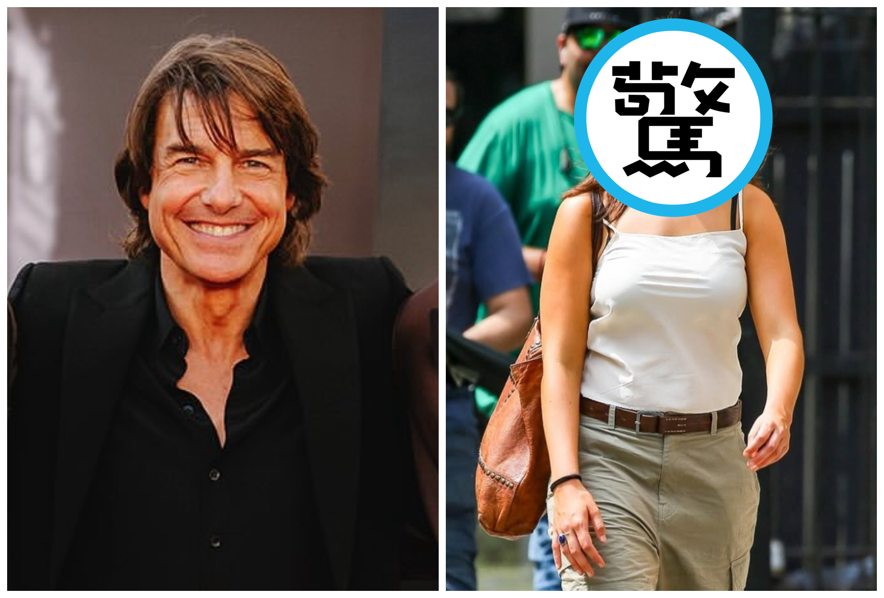 阿湯哥的獨生女舒莉（右圖）轉眼間已經19歲，笑起來跟老爸幾乎一模一樣。（翻攝justjared IG、tomcruise IG）