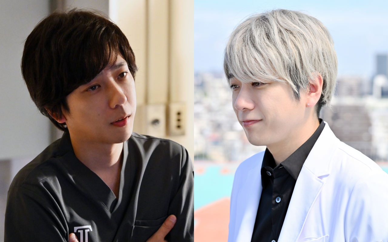 二宮和也在《黑色止血鉗》一、二季分飾渡海（左）、天城兩位頂尖外科醫生。（合成圖片，翻攝《黑色止血鉗》官方X