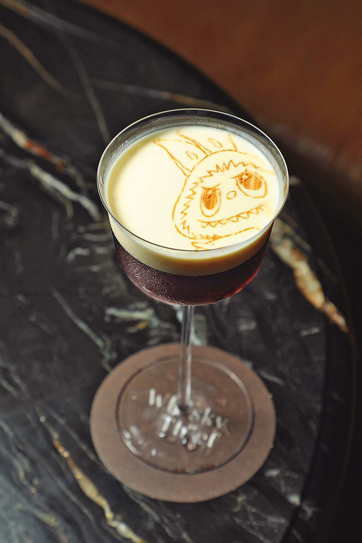 這杯無酒精的「Kissaten Martini」會隨機噴印上Labubu圖案。（20澳幣／杯，約NT$447）